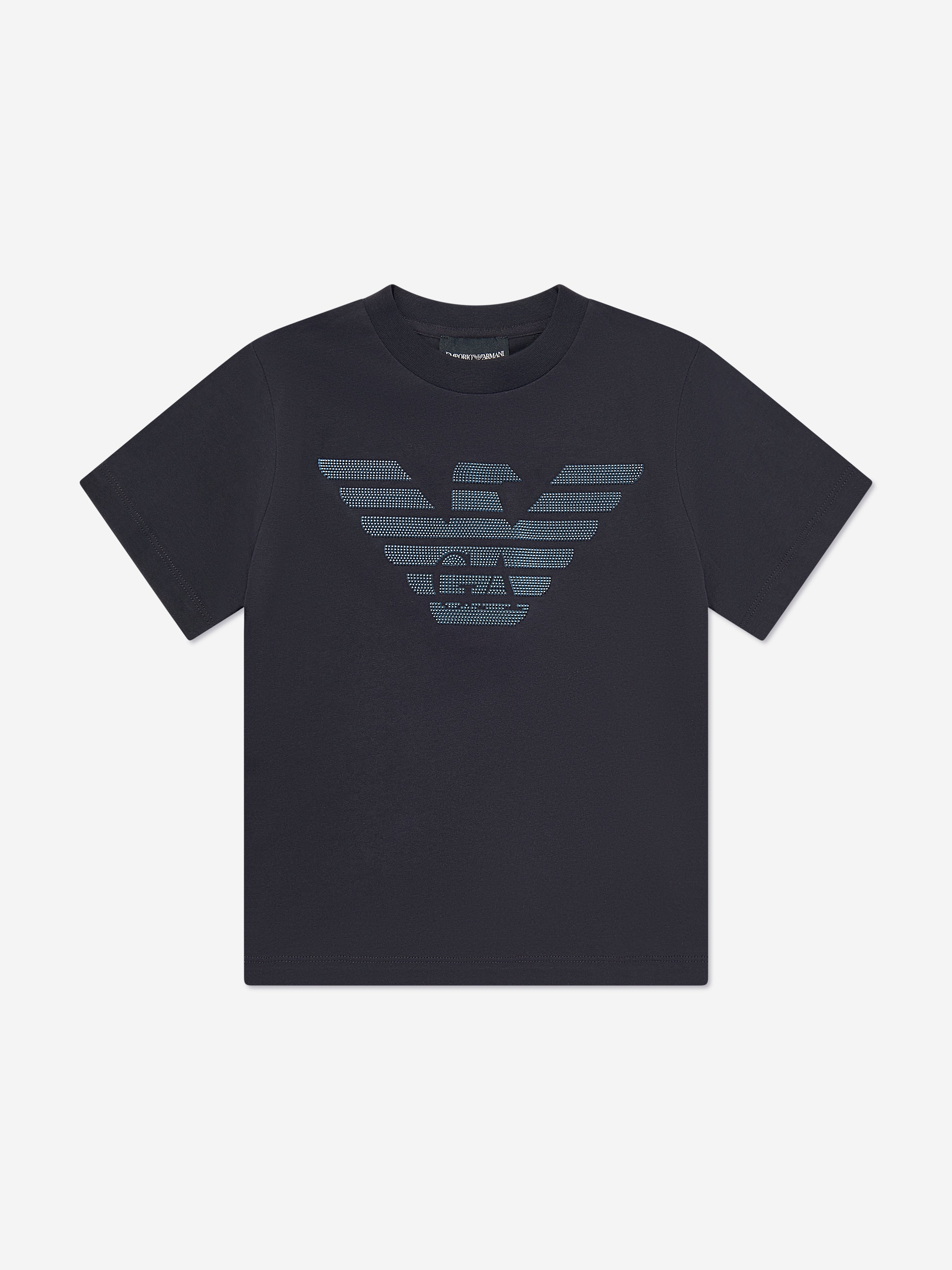 Emporio Armani Boys Logo T-Shirt in Navy