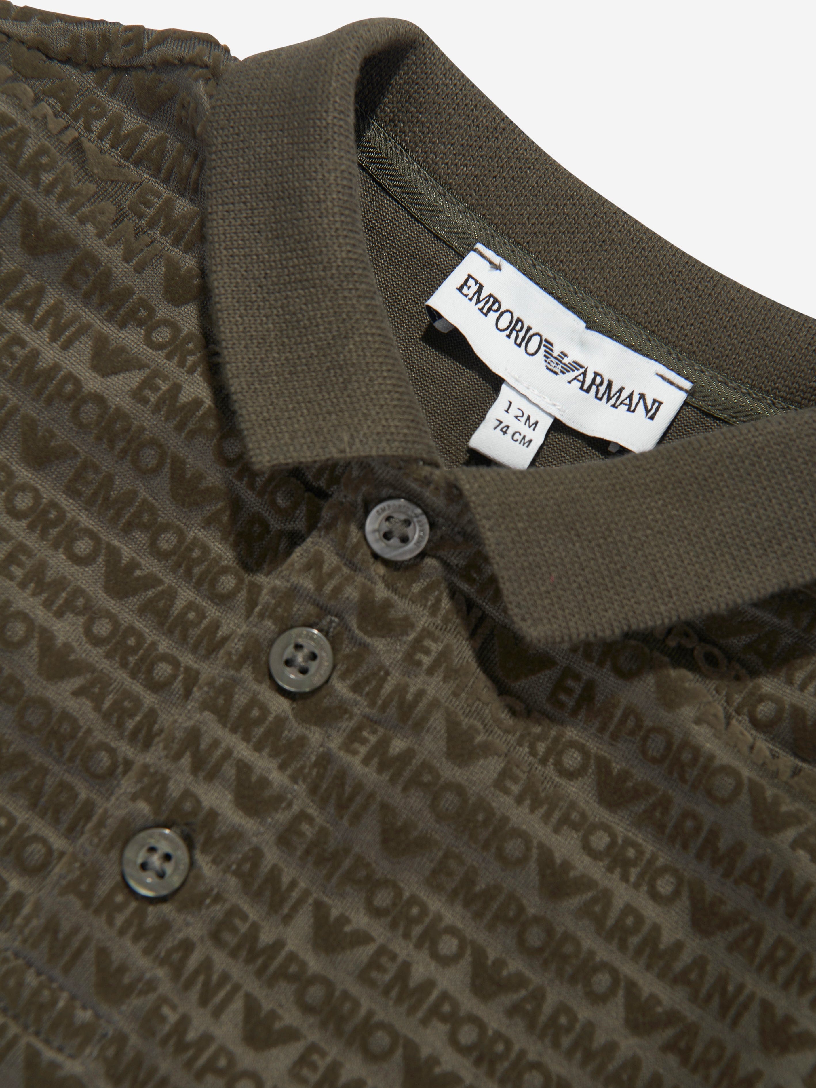 Emporio Armani Baby Boys Logo Polo Shirt in Green