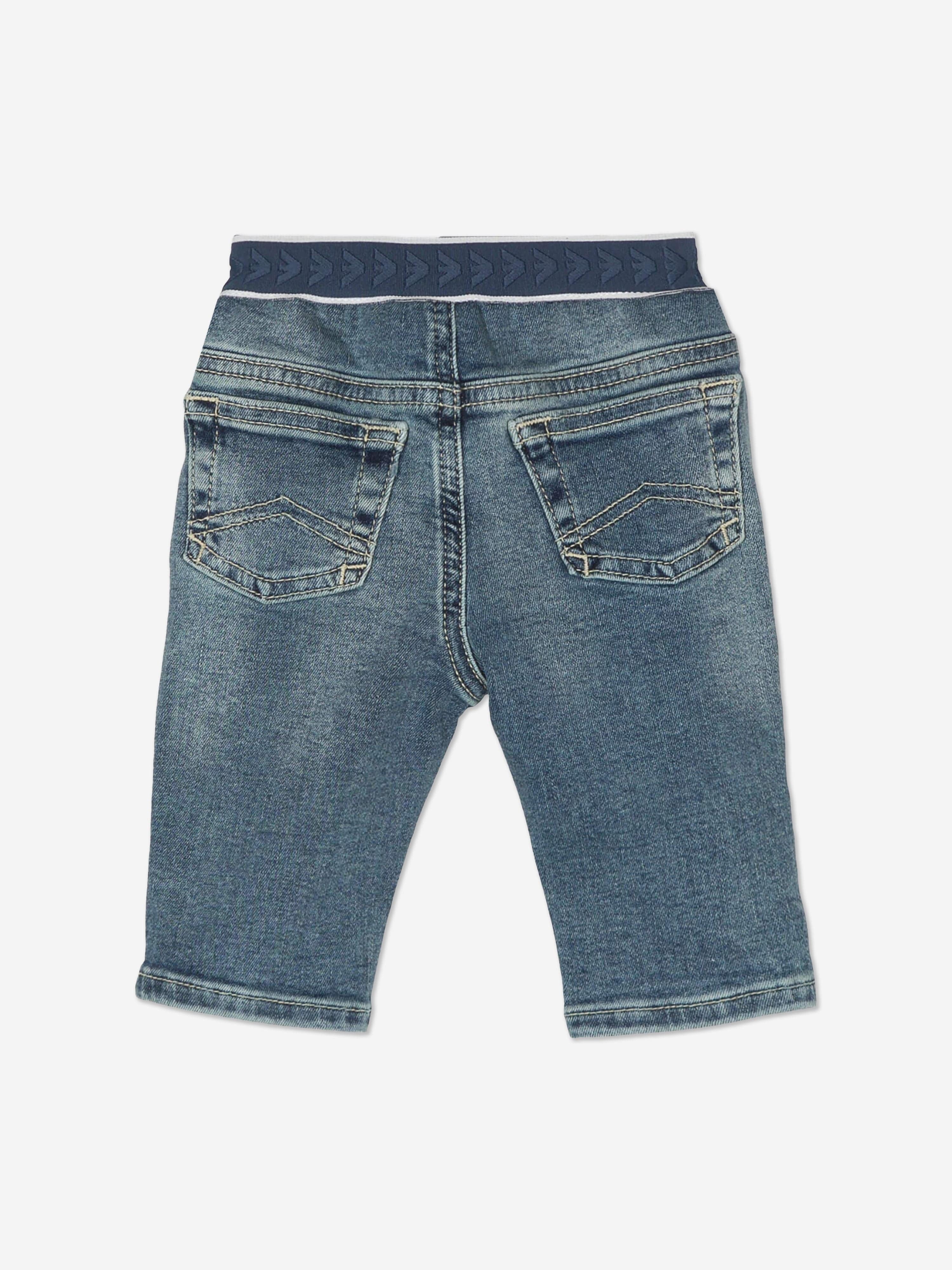 Emporio Armani Baby Boys Logo Jeans in Blue
