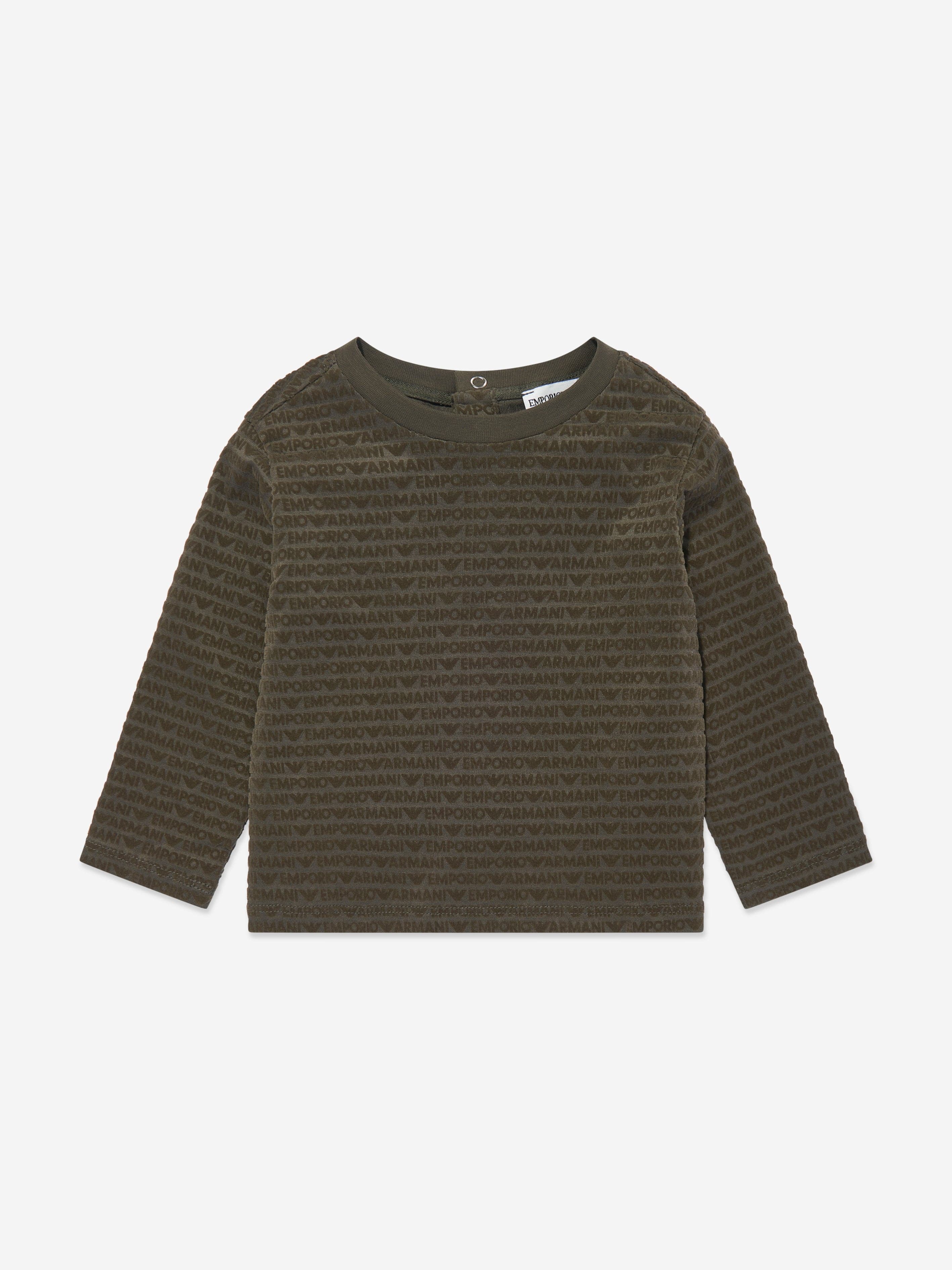 Emporio Armani Baby Boys Long Sleeve T-Shirt in Green