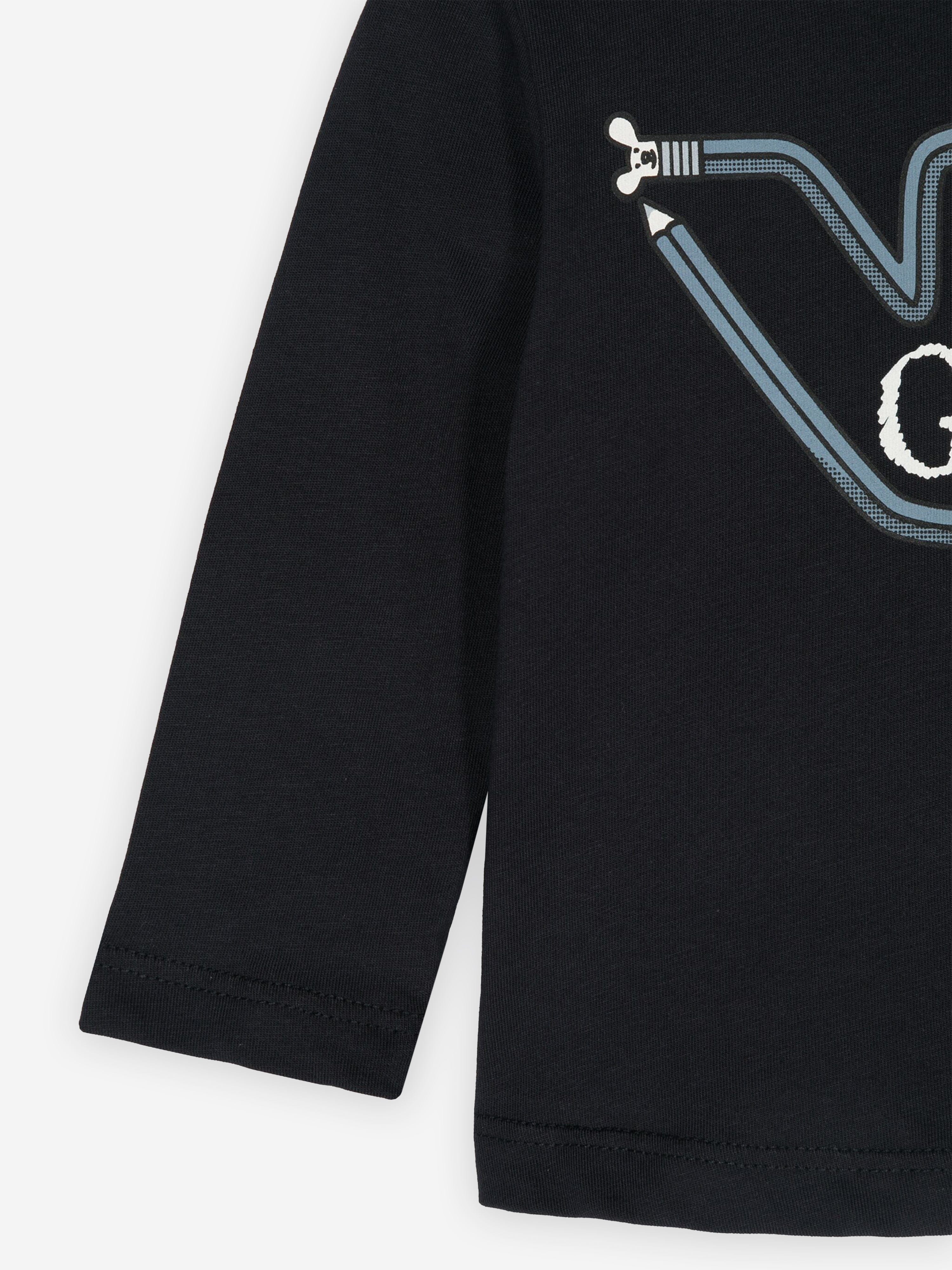 Emporio Armani Baby Boys Long Sleeve T-Shirt in Navy