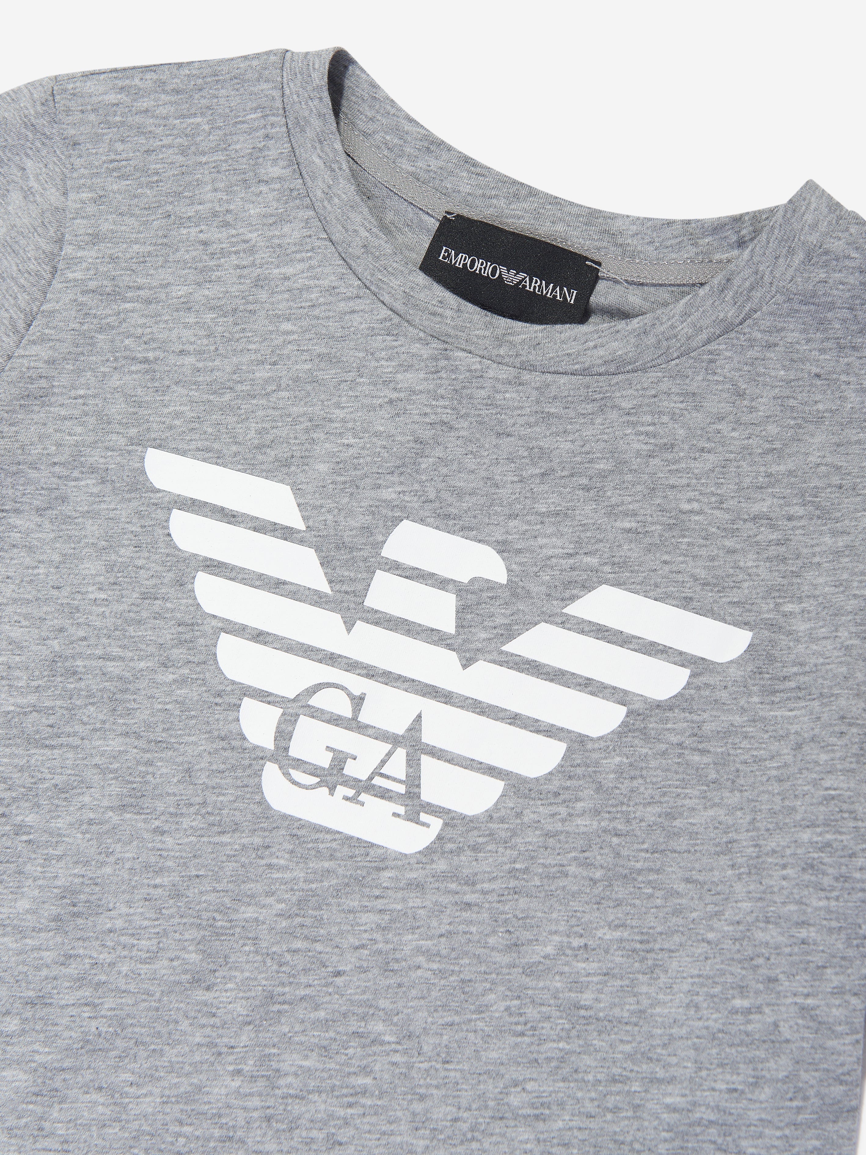 Emporio Armani Boys Logo T-Shirt in Grey