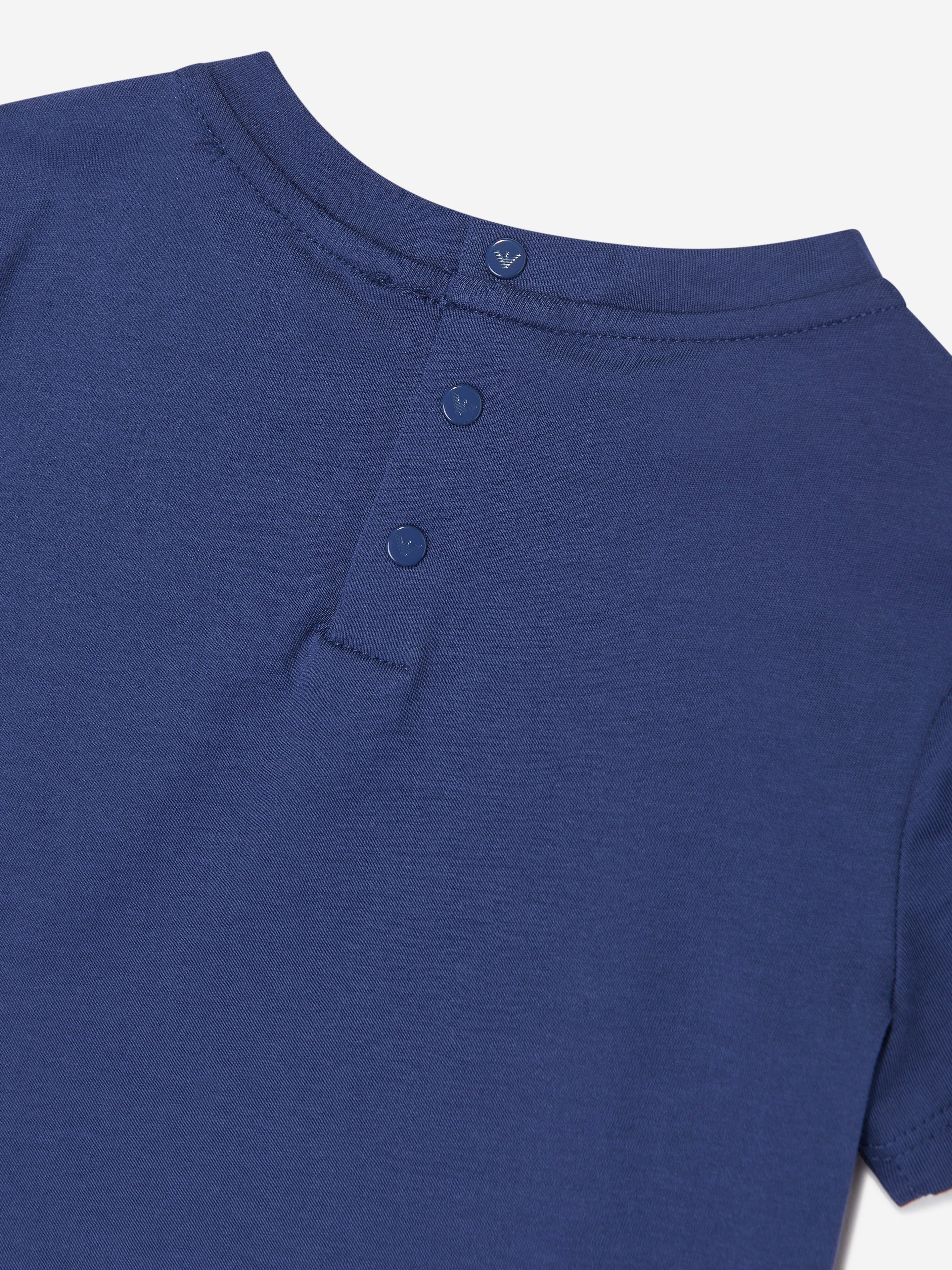 Emporio Armani Baby Boys Logo T-Shirt in Blue