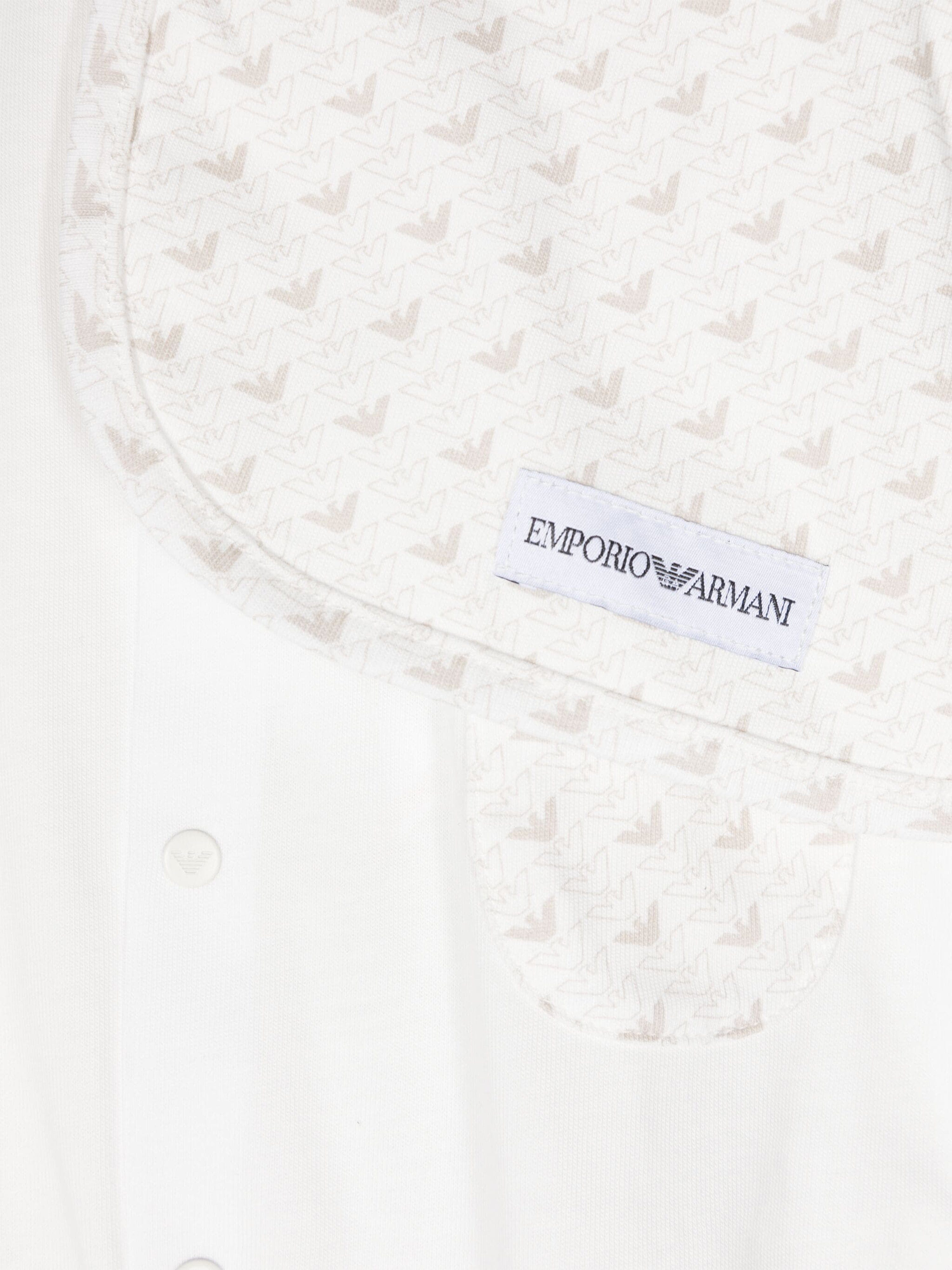 Emporio Armani Baby Logo Babygrow Gift Set in White