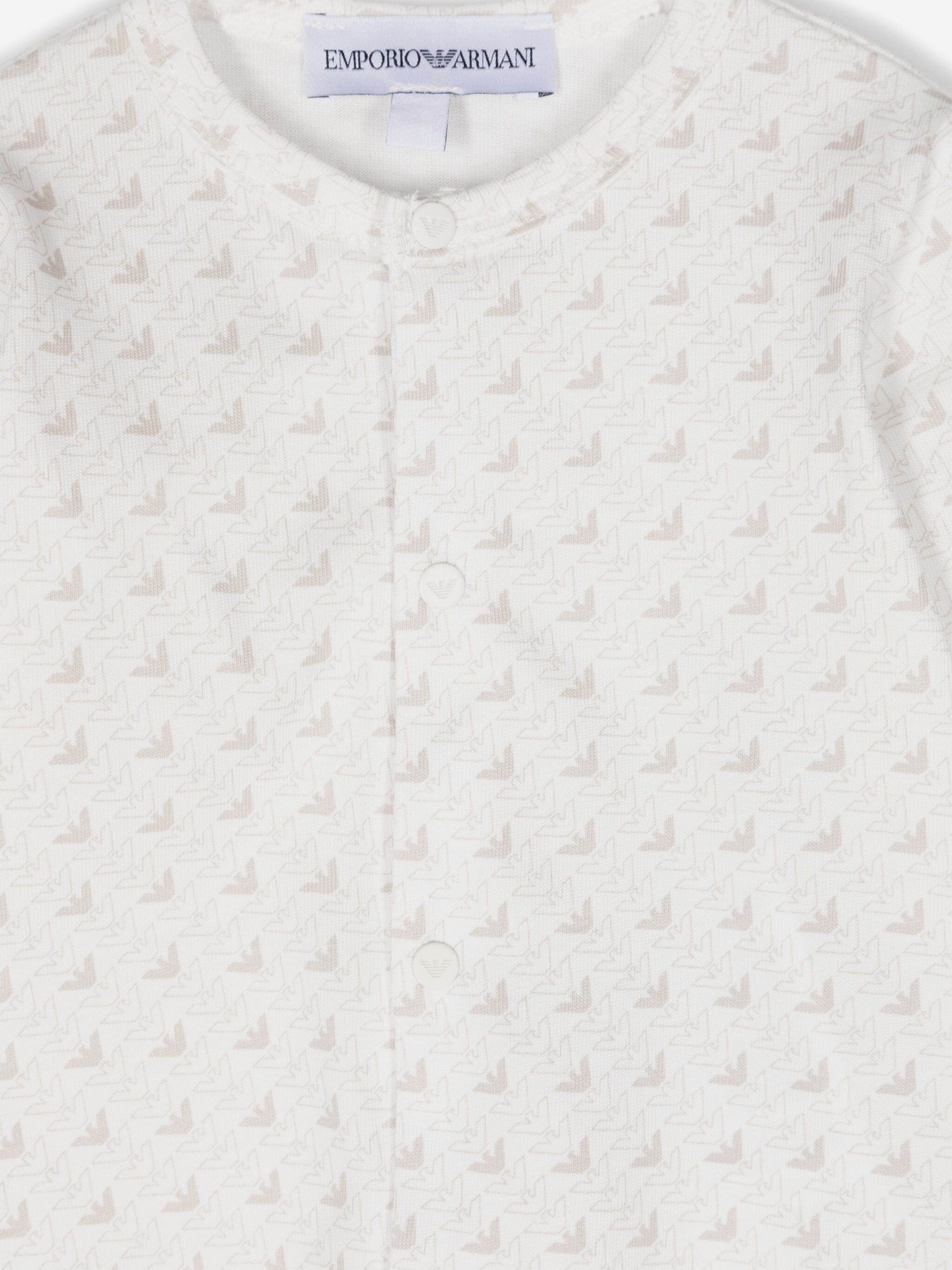 Emporio Armani Baby Logo Babygrow Gift Set in Beige