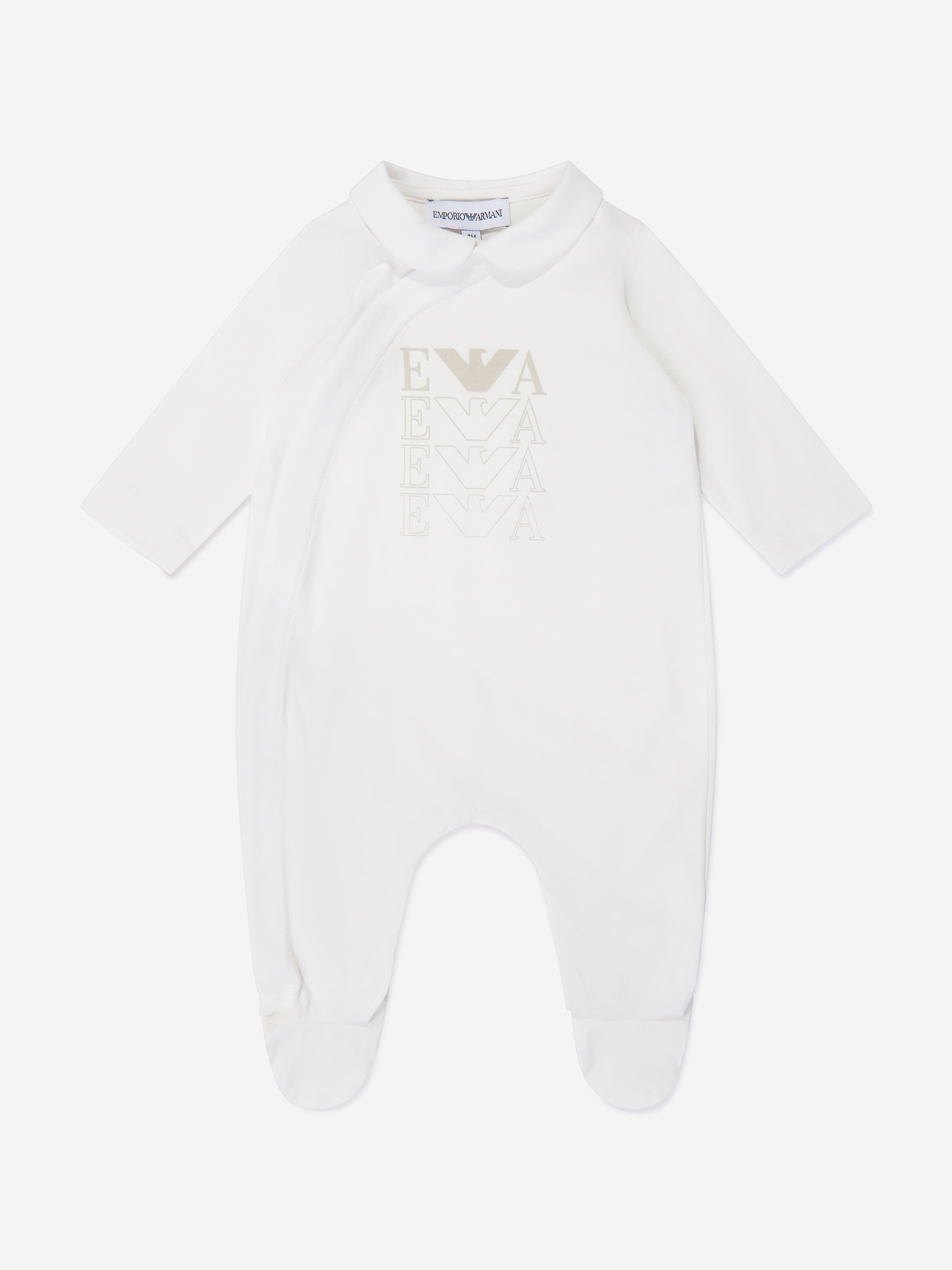 Emporio Armani Baby Logo Babygrow in White