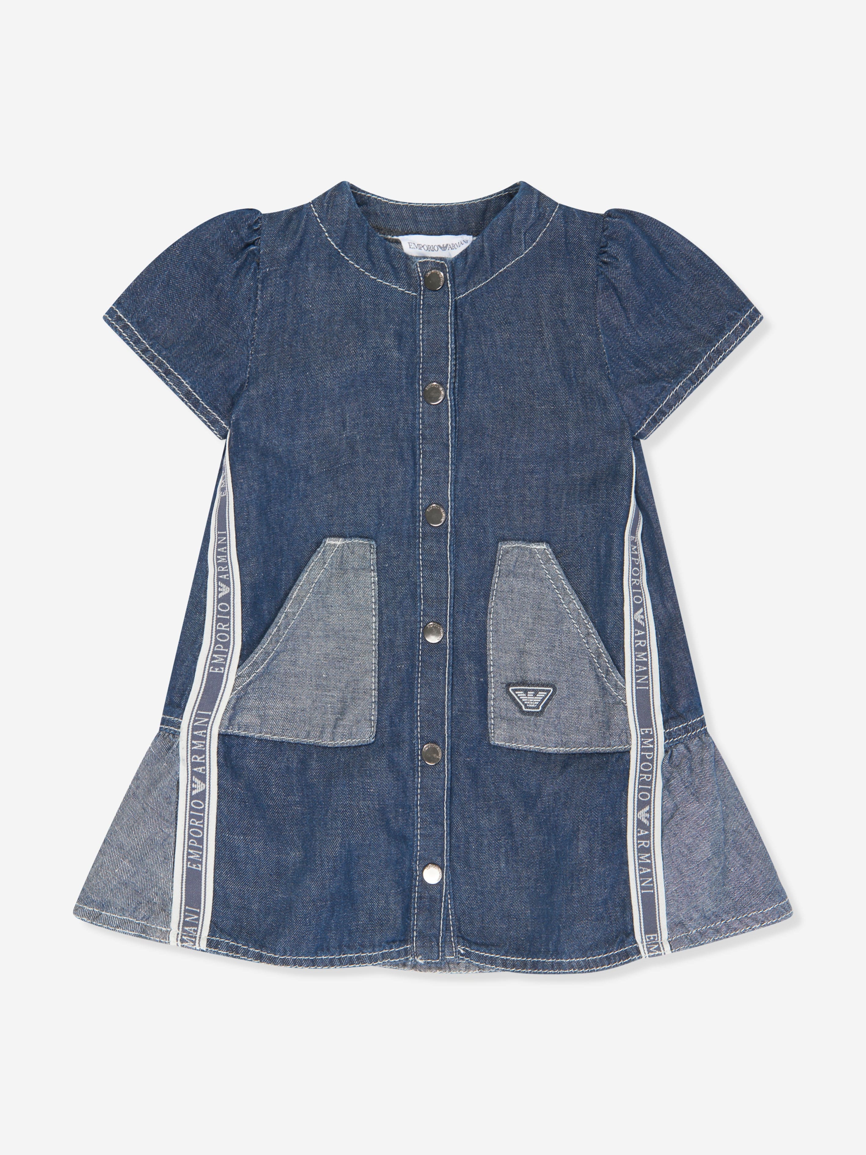 Emporio Armani Baby Girls Denim Dress in Blue