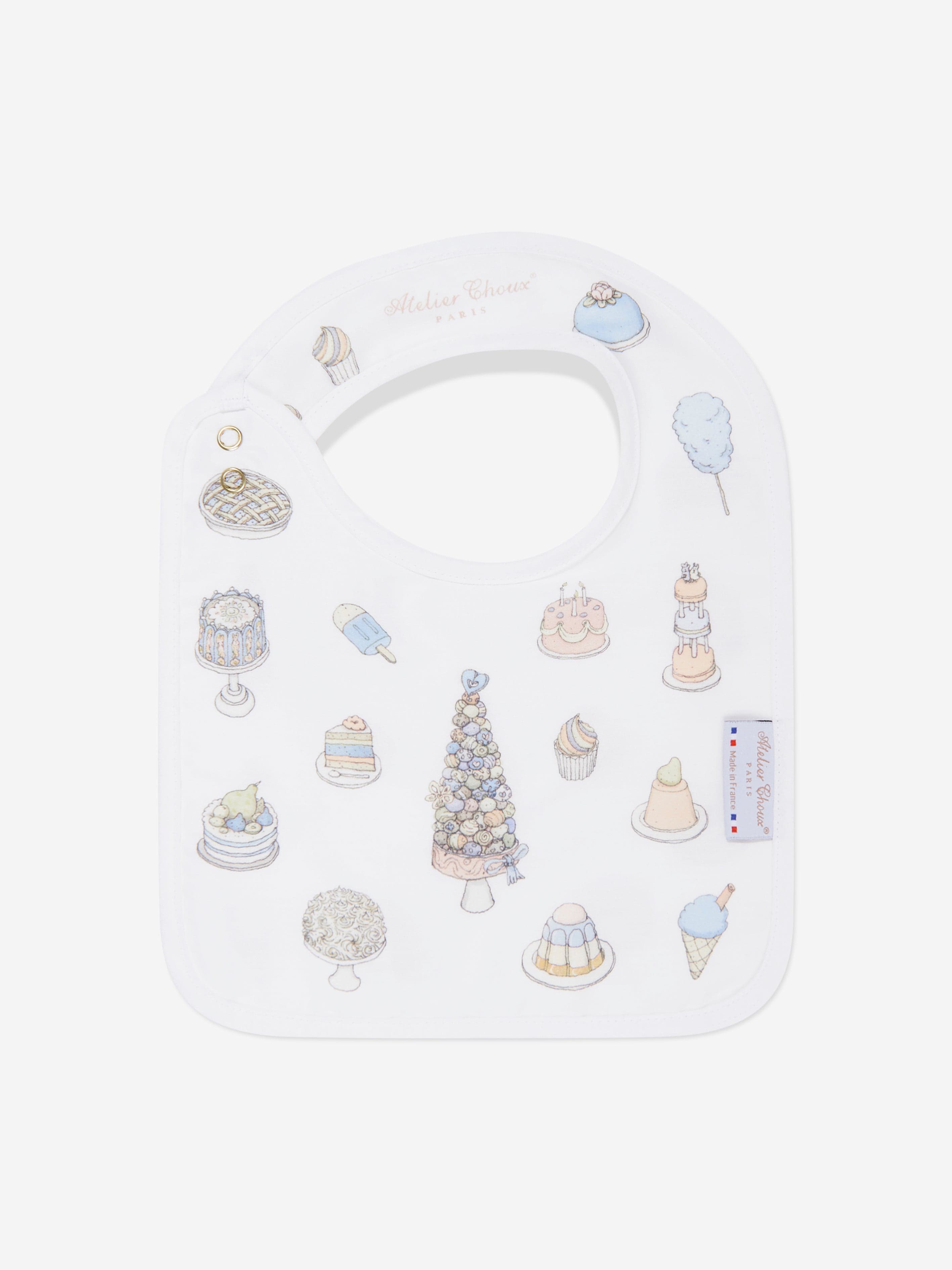 Atelier Choux Baby Girls Sweetie Pie Carré and Satin Bibs Set in Pink
