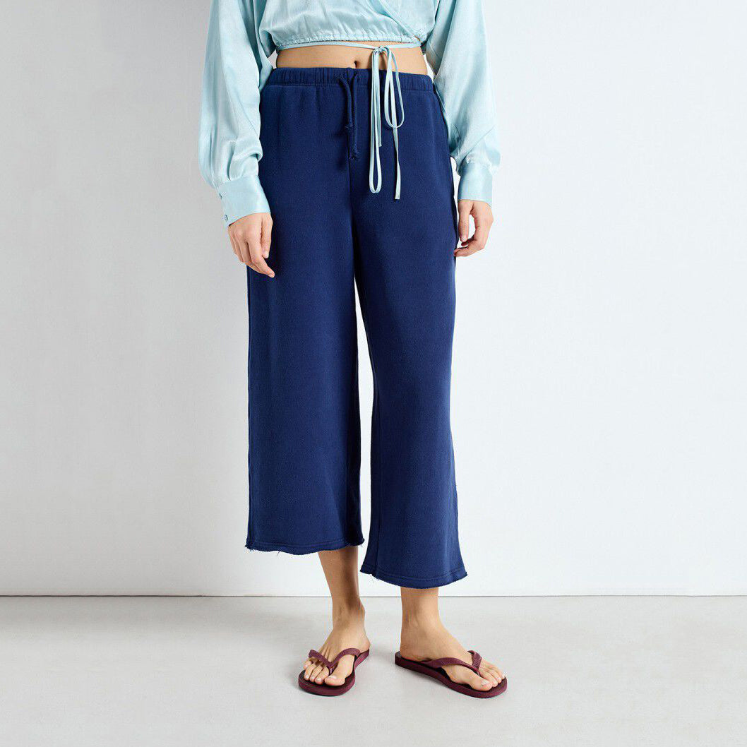 Women Blue Cotton Trousers