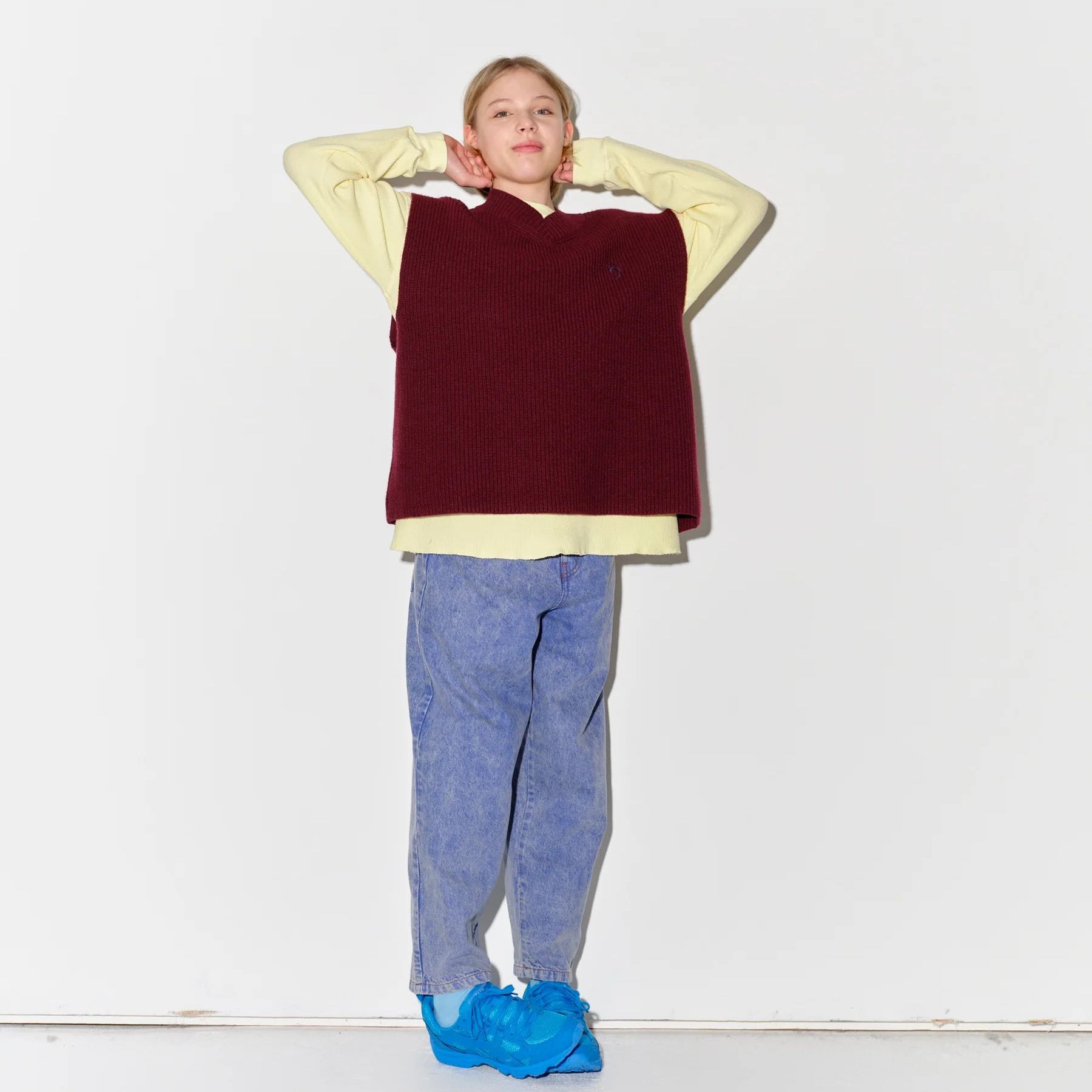 Boys & Girls Wine Red Wool Knit Vest