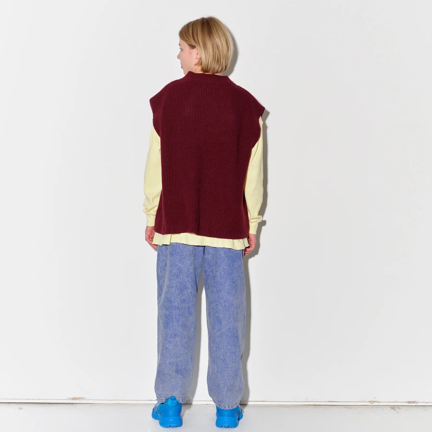 Boys & Girls Wine Red Wool Knit Vest