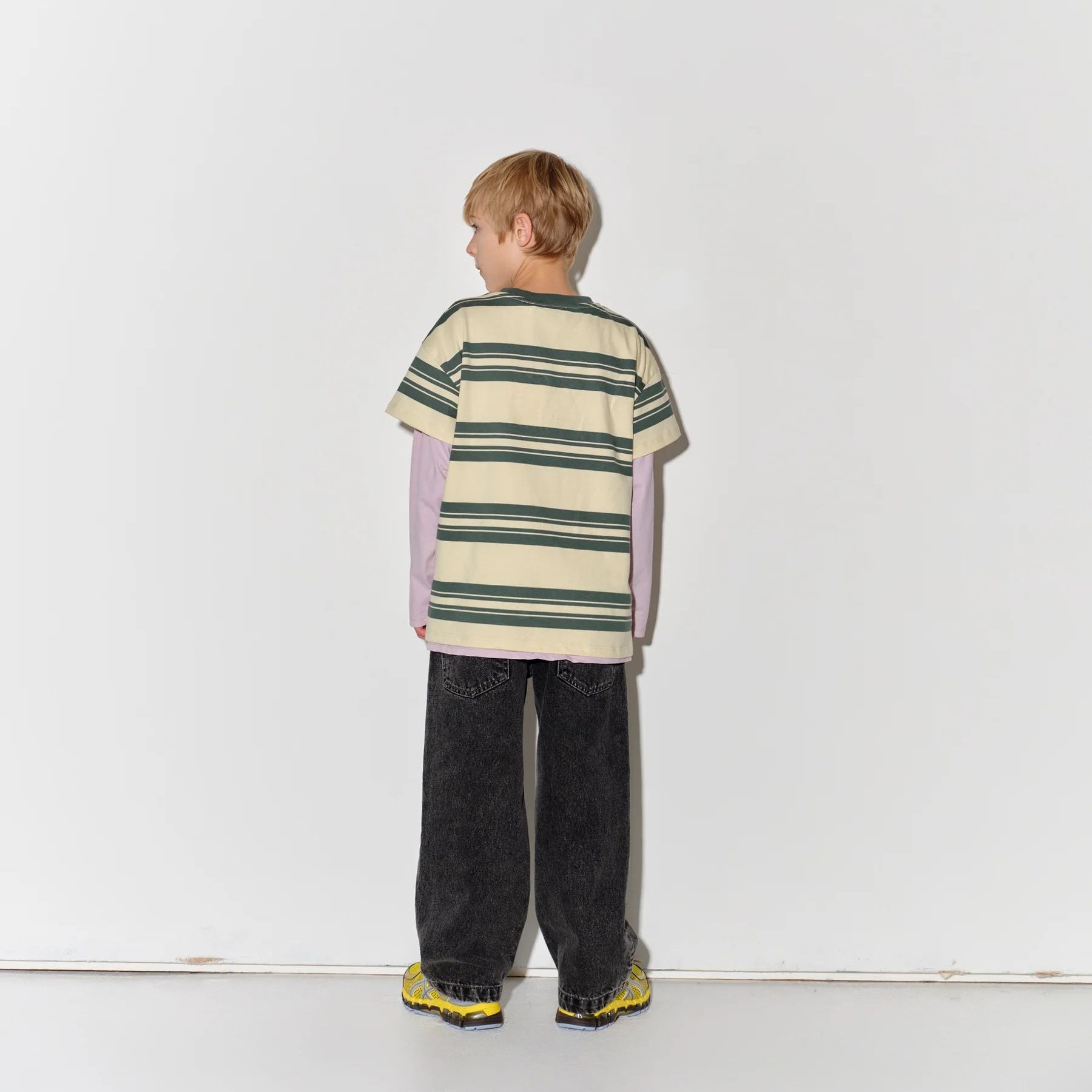 Boys & Girls Yellow Stripes Cotton T-Shirt