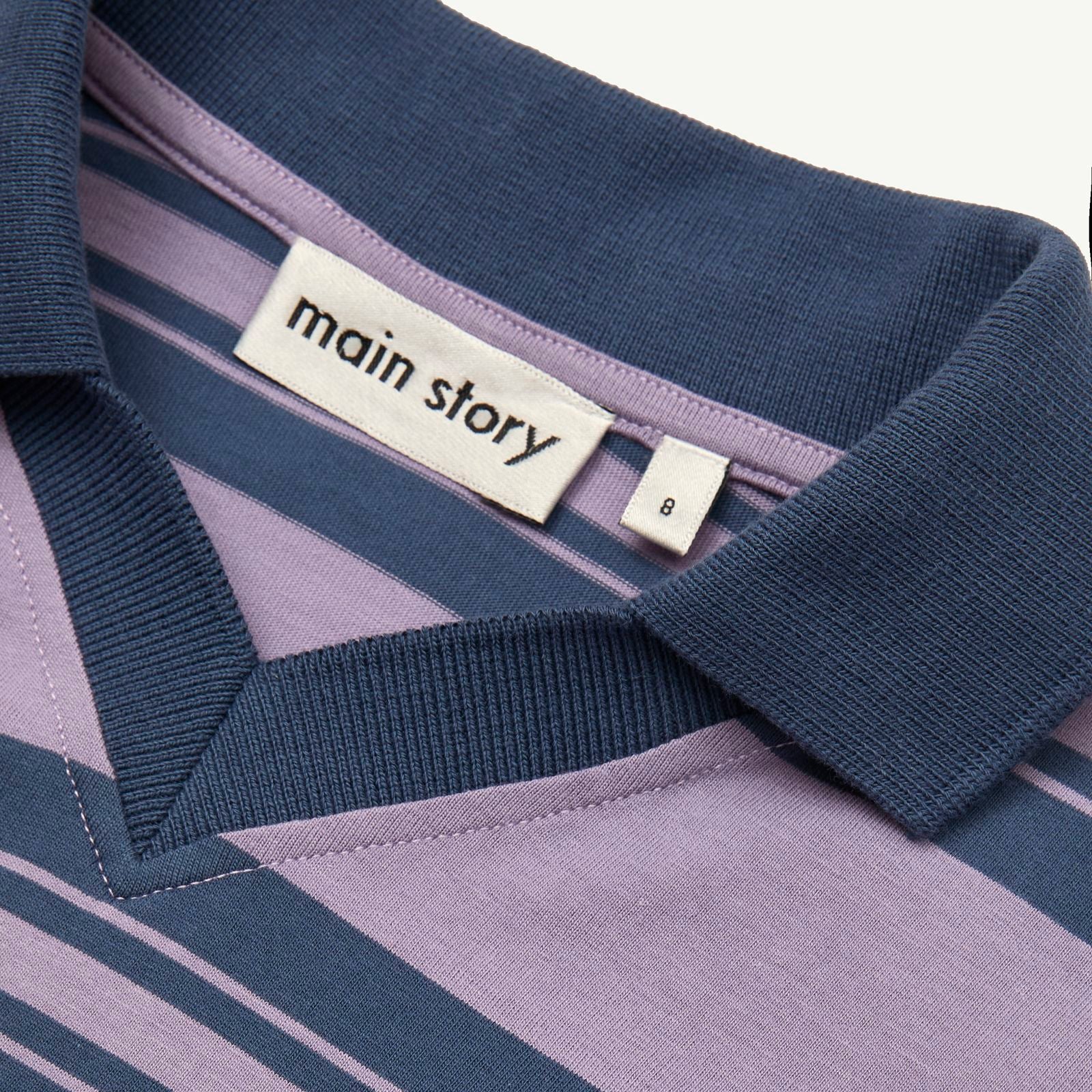 Boys & Girls Purple Stripes Cotton Polo Shirt