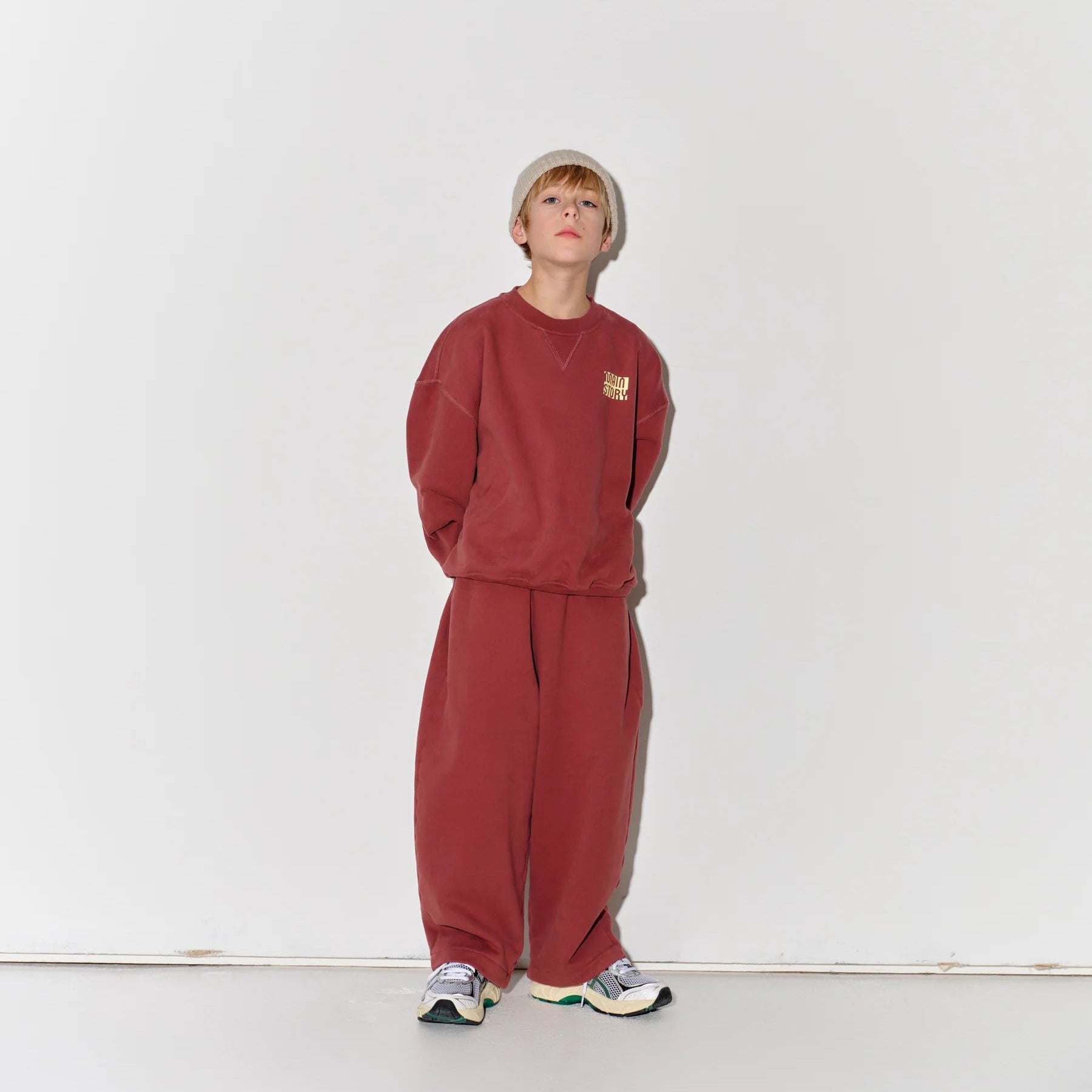Boys & Girls Wine Red Cotton Trousers