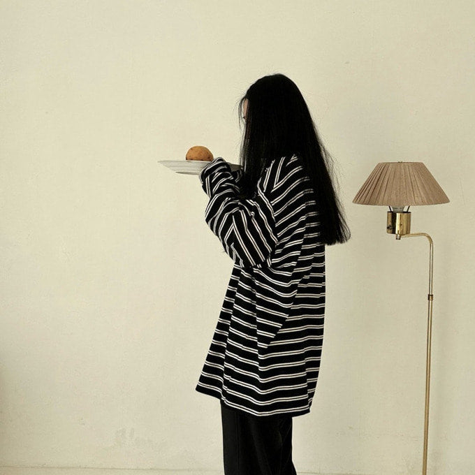 Adult Black Stripes Cotton T-Shirt
