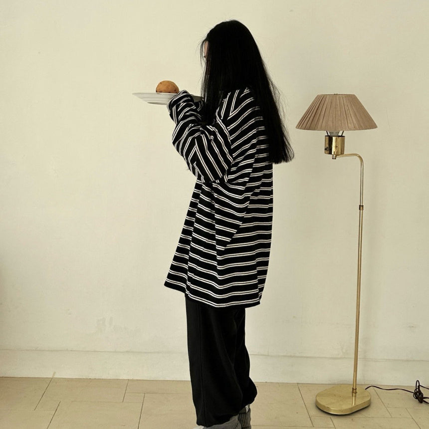 Adult Black Stripes Cotton T-Shirt