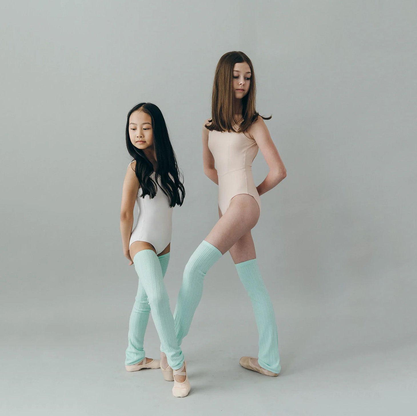 Boys & Girls Light Green Ballet Leg Warmers(Ariel - KIDS leg warmers)