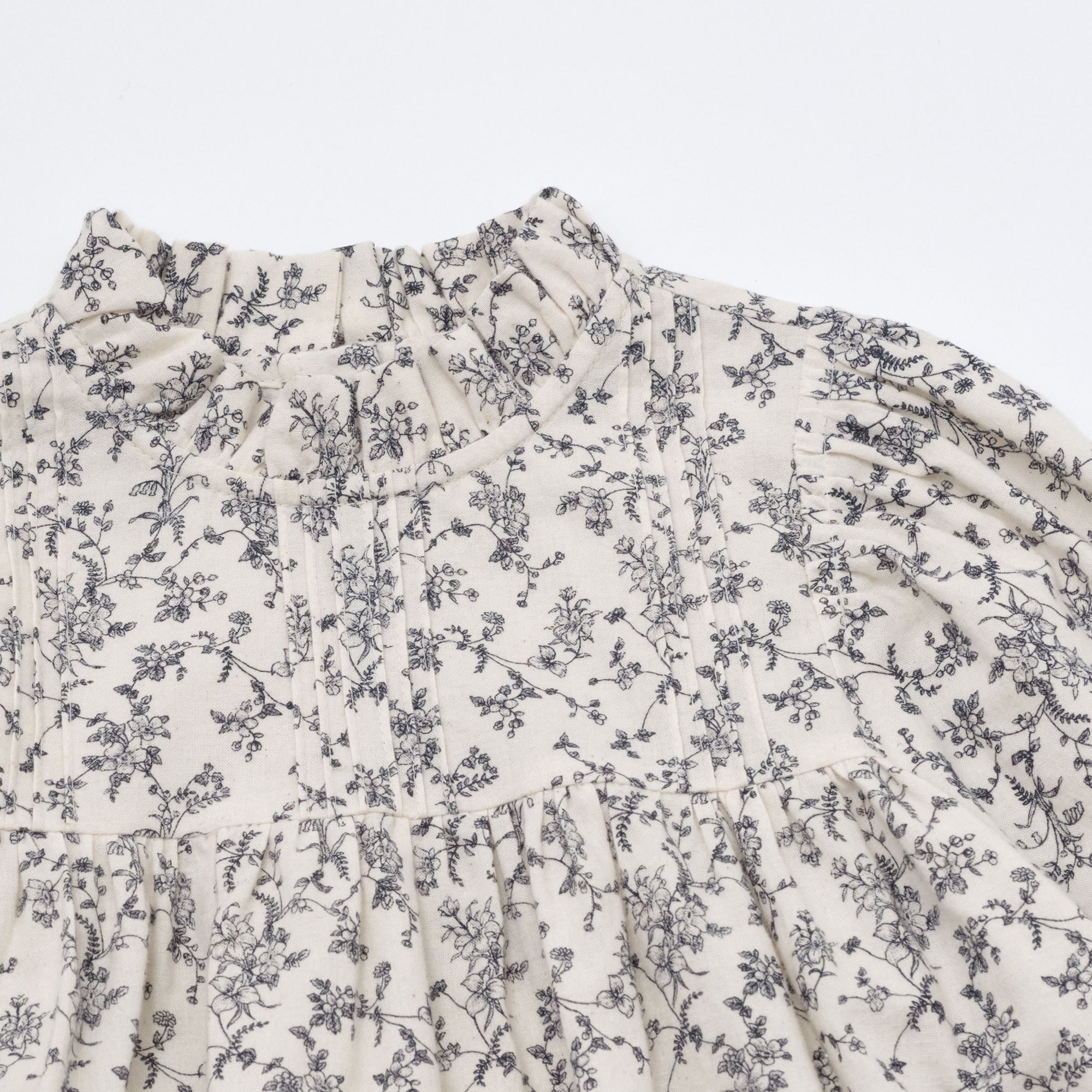 Girls Navy Floral Cotton Dress