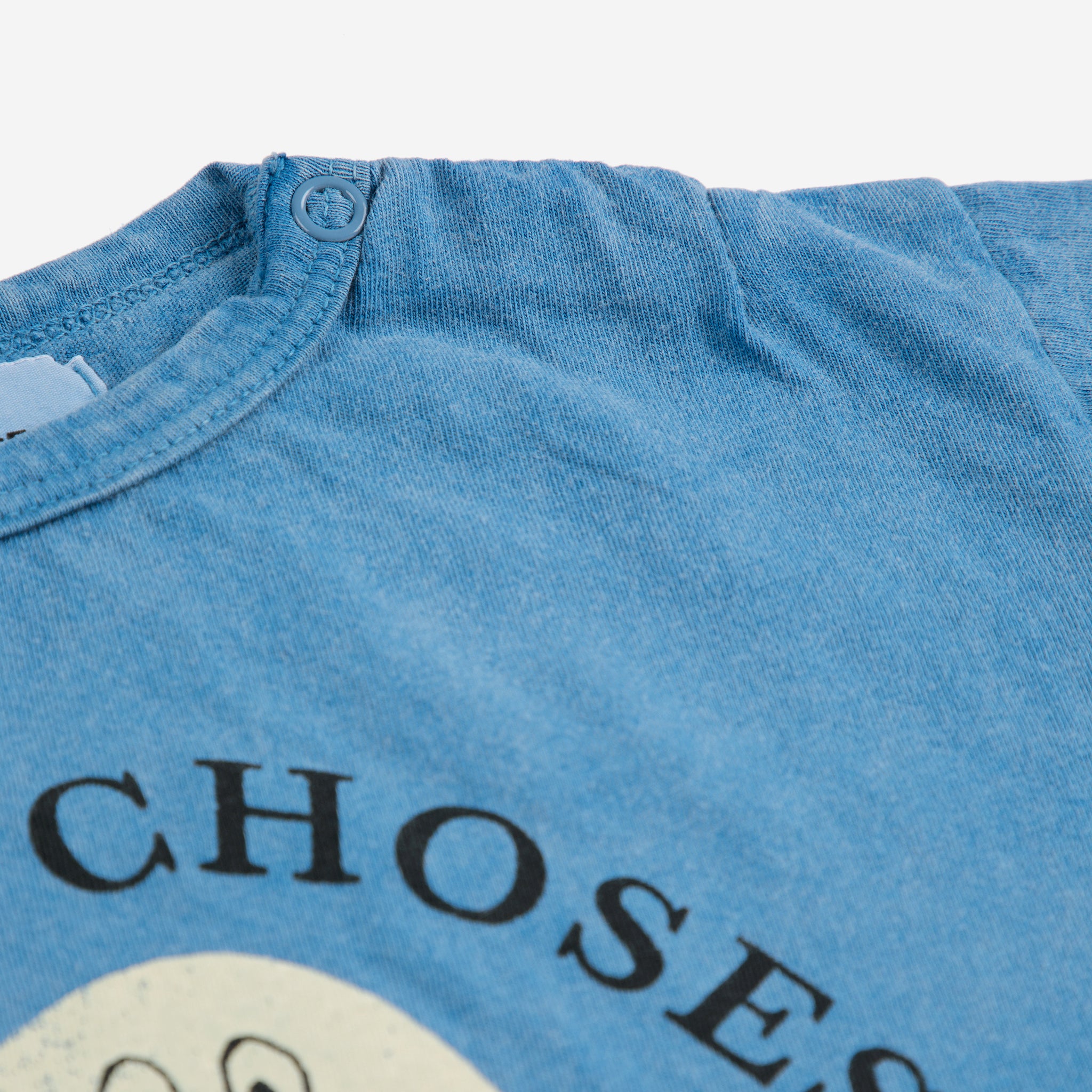 Baby Boys & Girls Blue Printed Logo Cotton T-Shirt