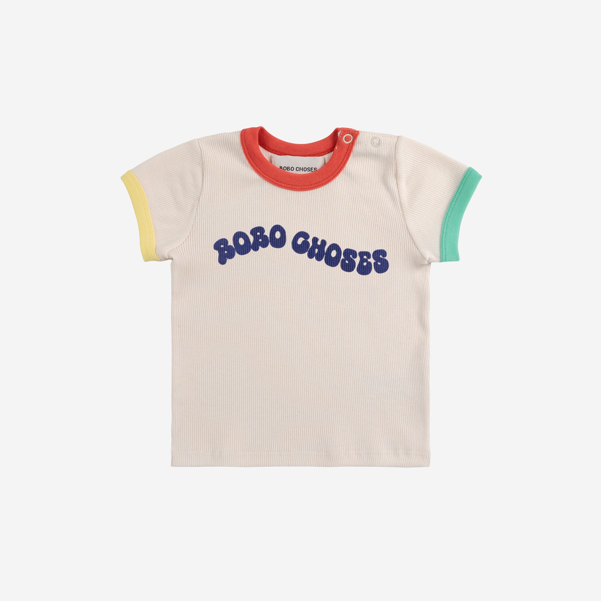 Baby Boys & Girls Offwhite Printed Logo Cotton T-Shirt