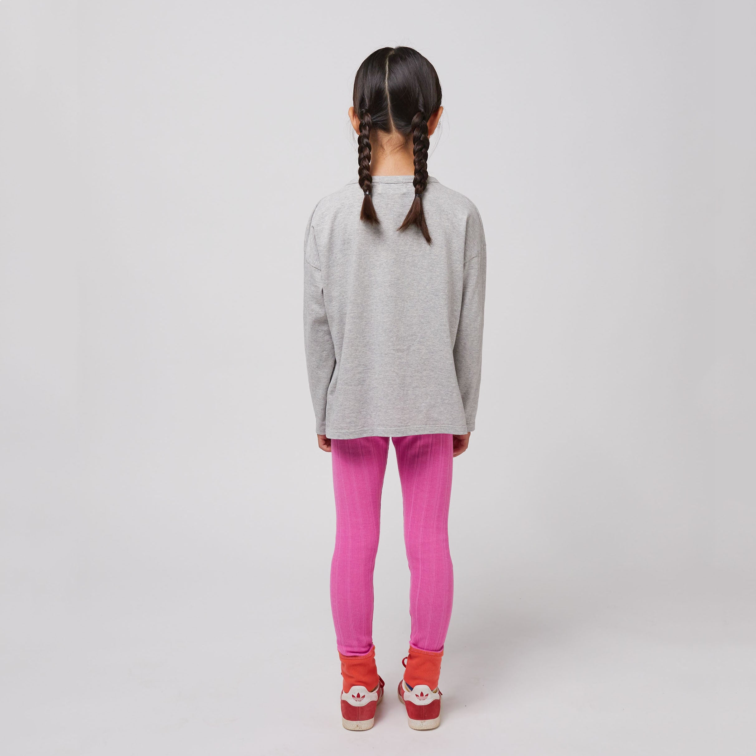 Girls Pink Printed Logo Leggings