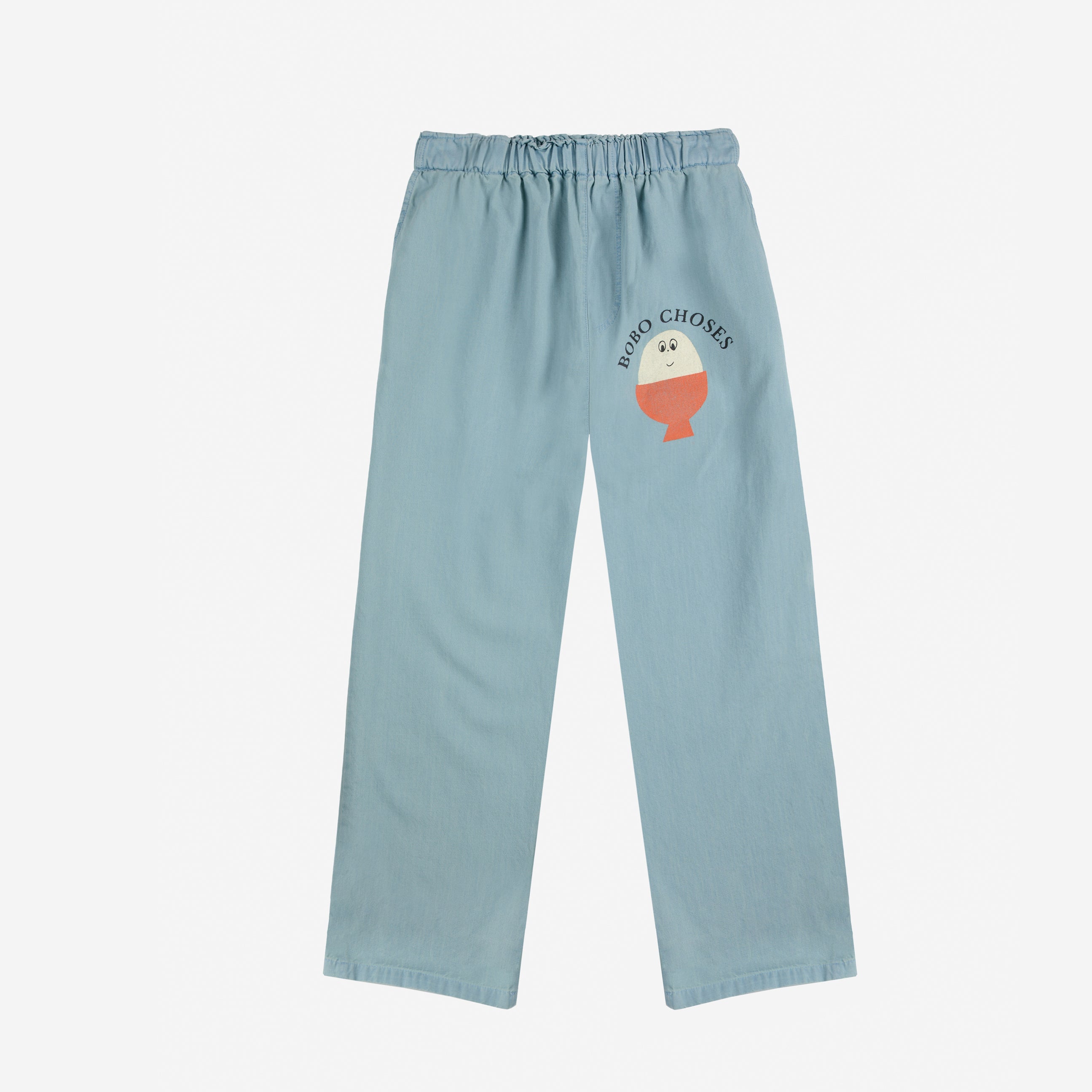 Girls Blue Printed Logo Trousers