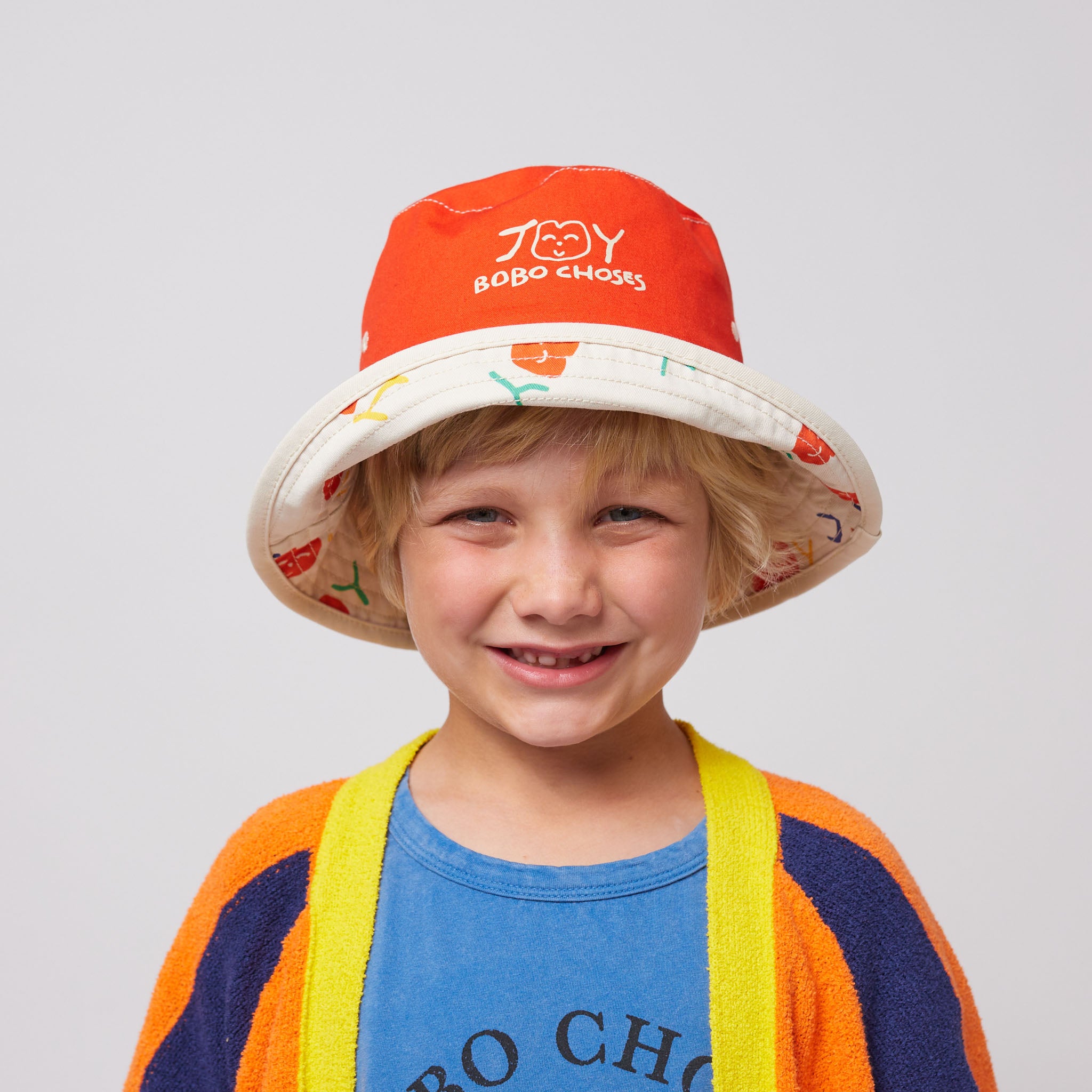 Boys & Girls Colorful Printed Logo Reversible Hat