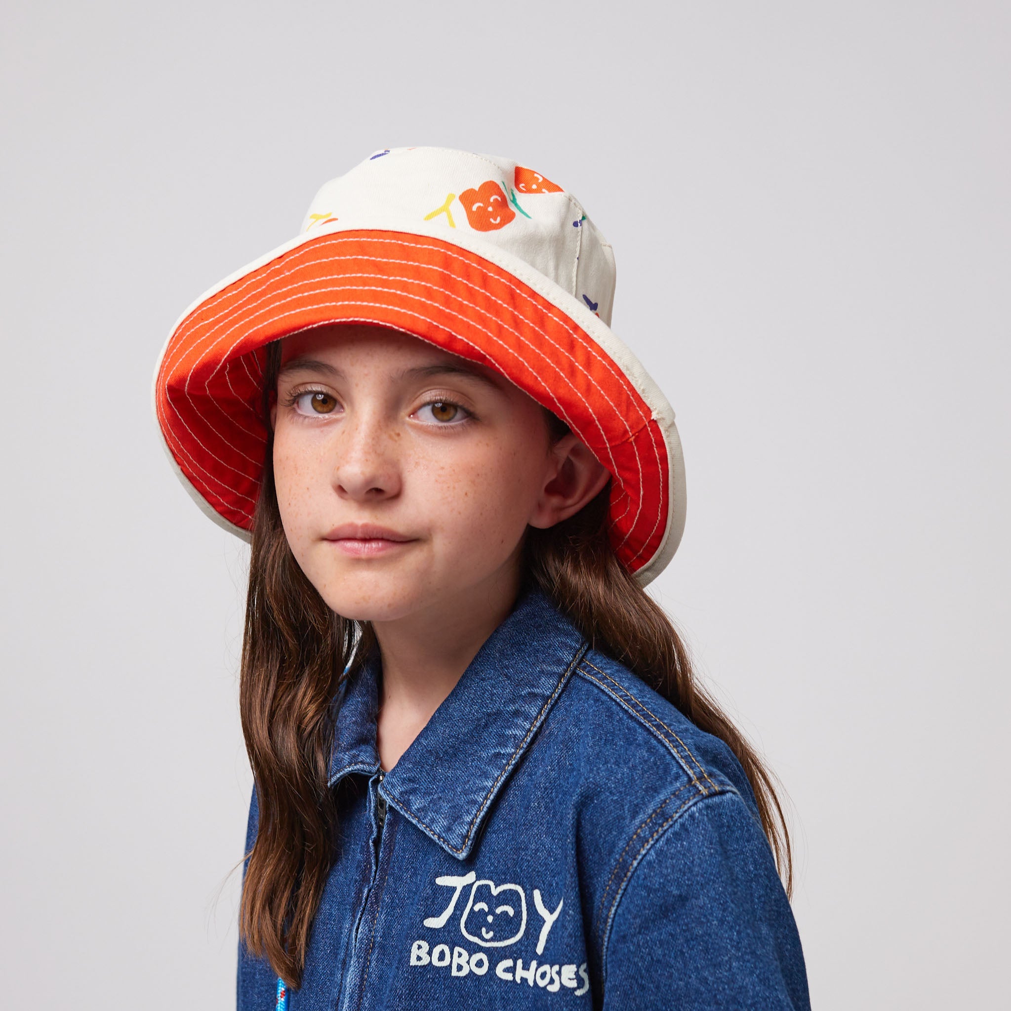 Boys & Girls Colorful Printed Logo Reversible Hat