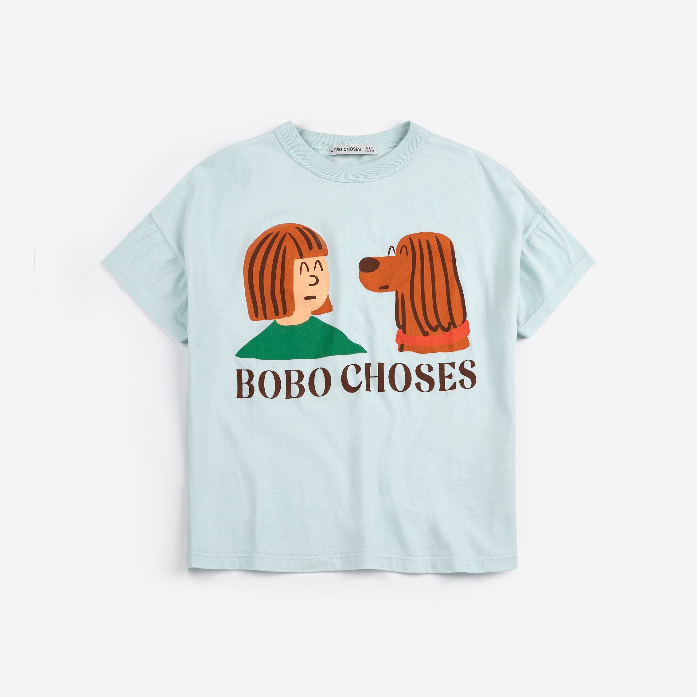 Boys & Girls Light Blue Printed Cotton T-Shirt