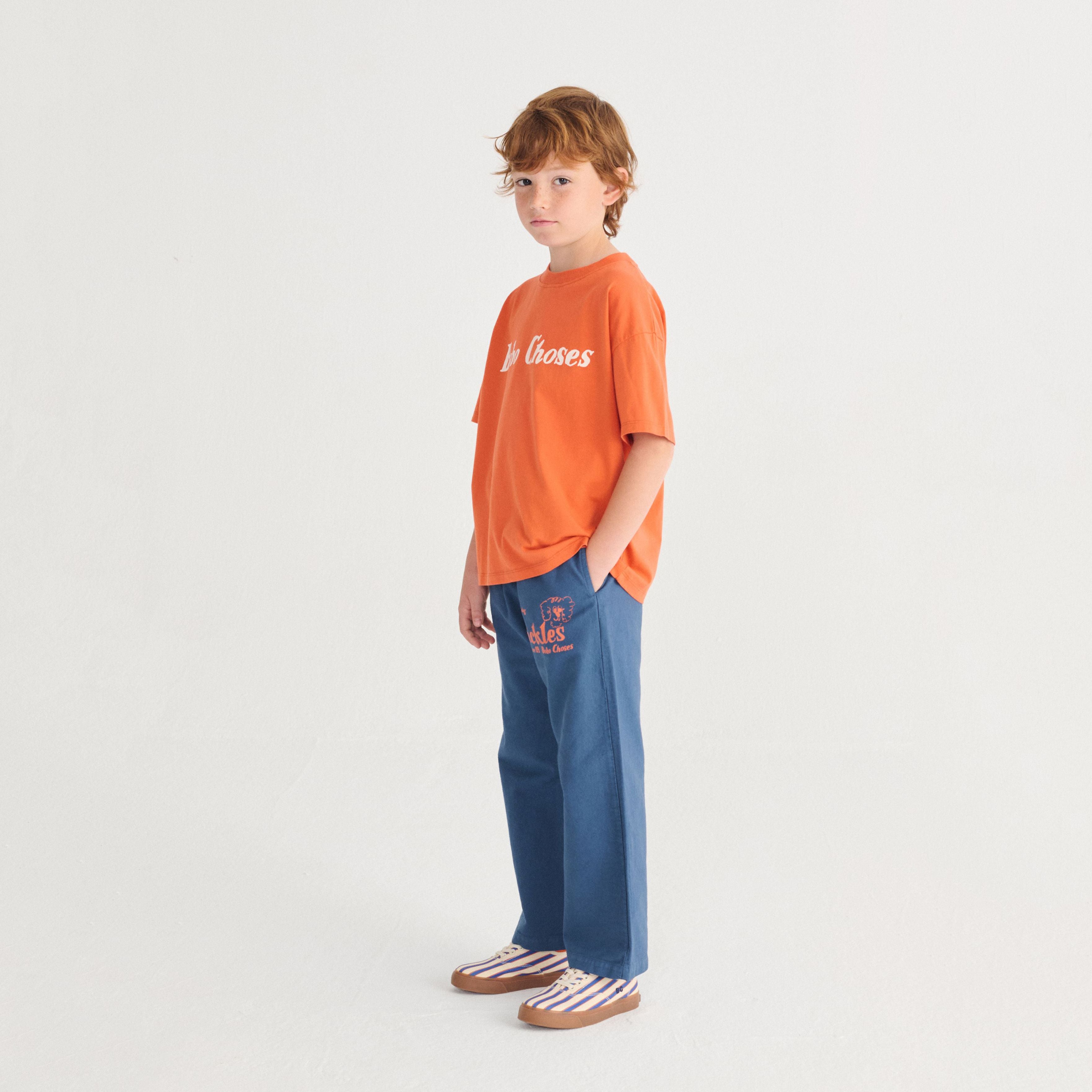 Boys & Girls Orange Logo Cotton T-Shirt
