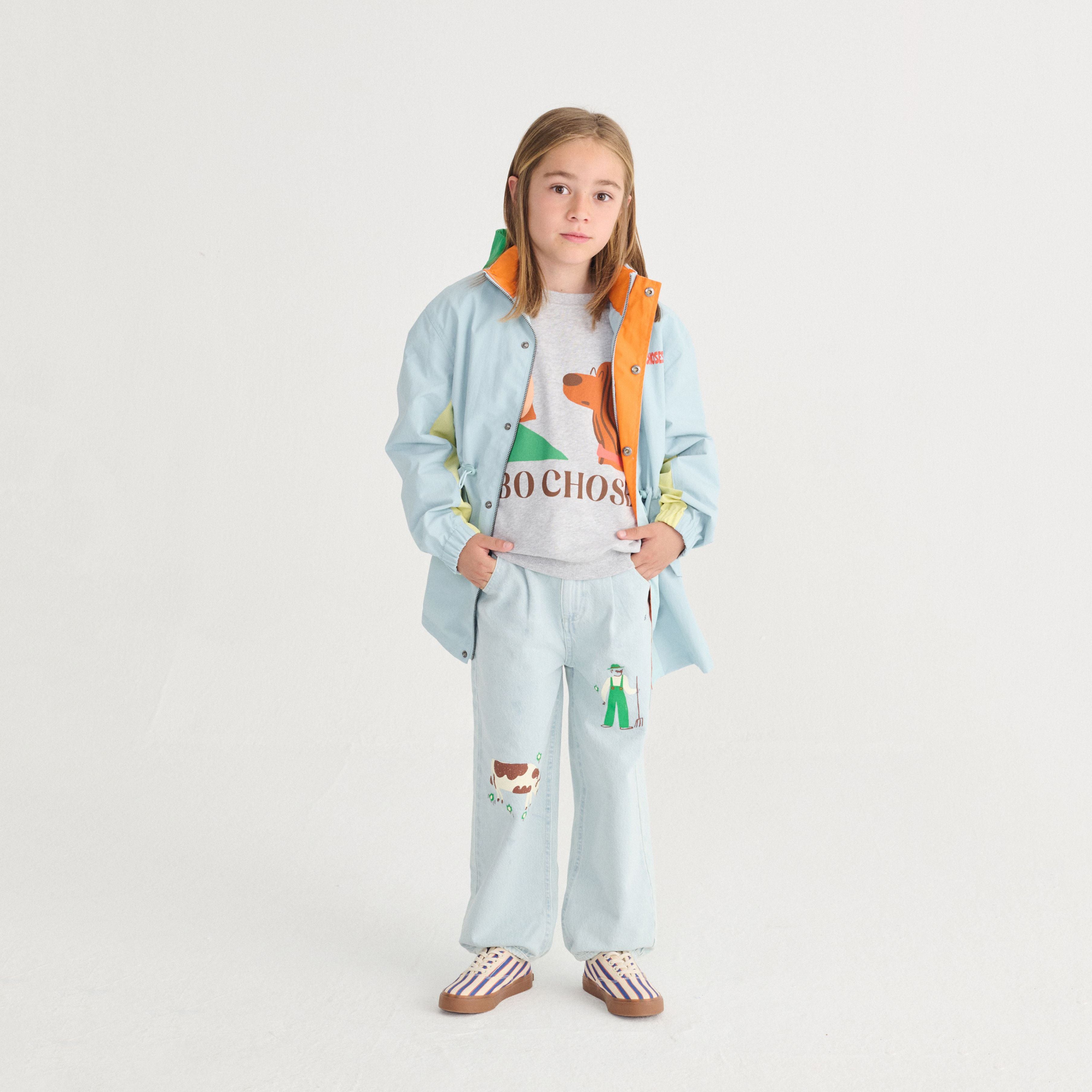 Boys & Girls Grey Printed Cotton Sweatshirt