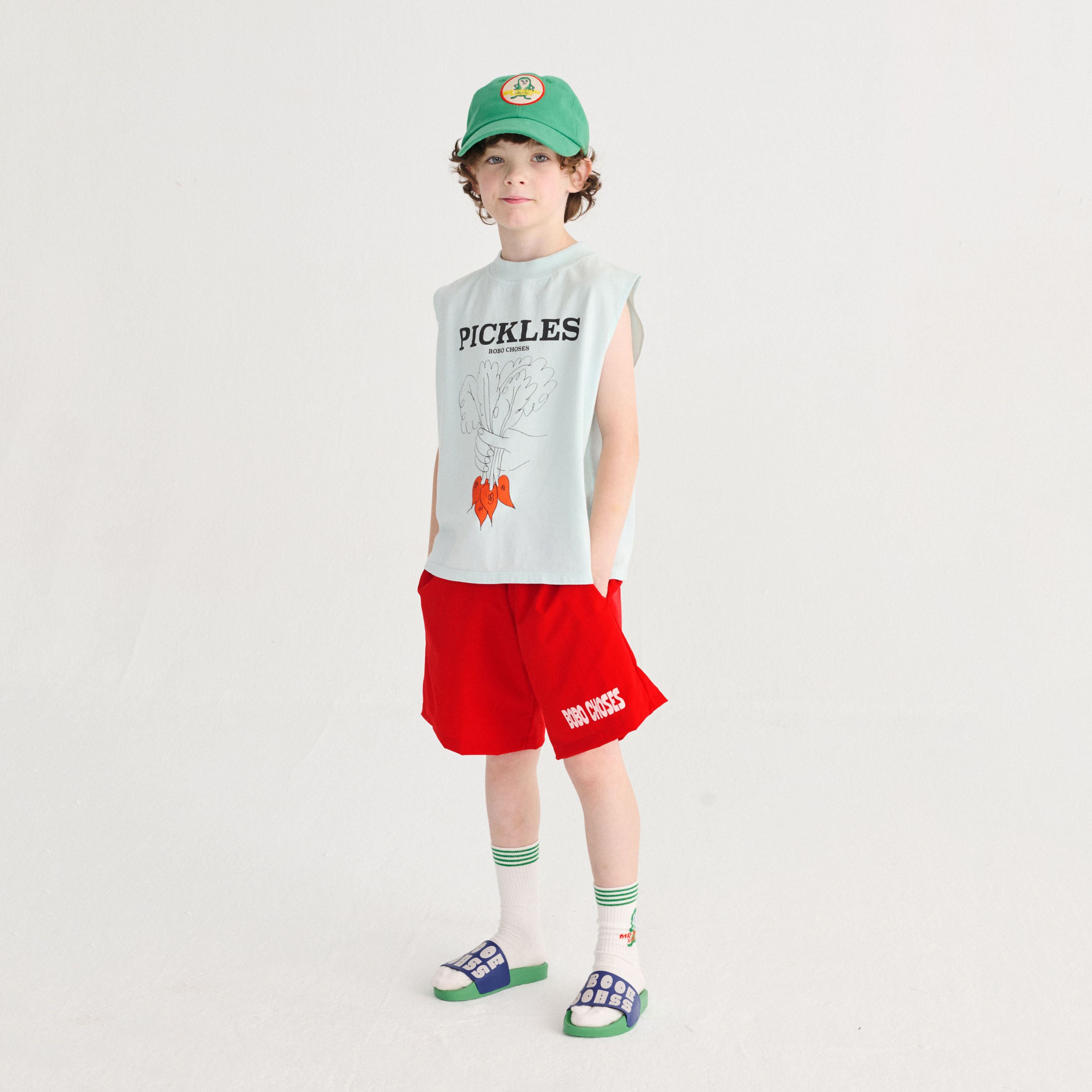 Boys Red Logo Swim Shorts