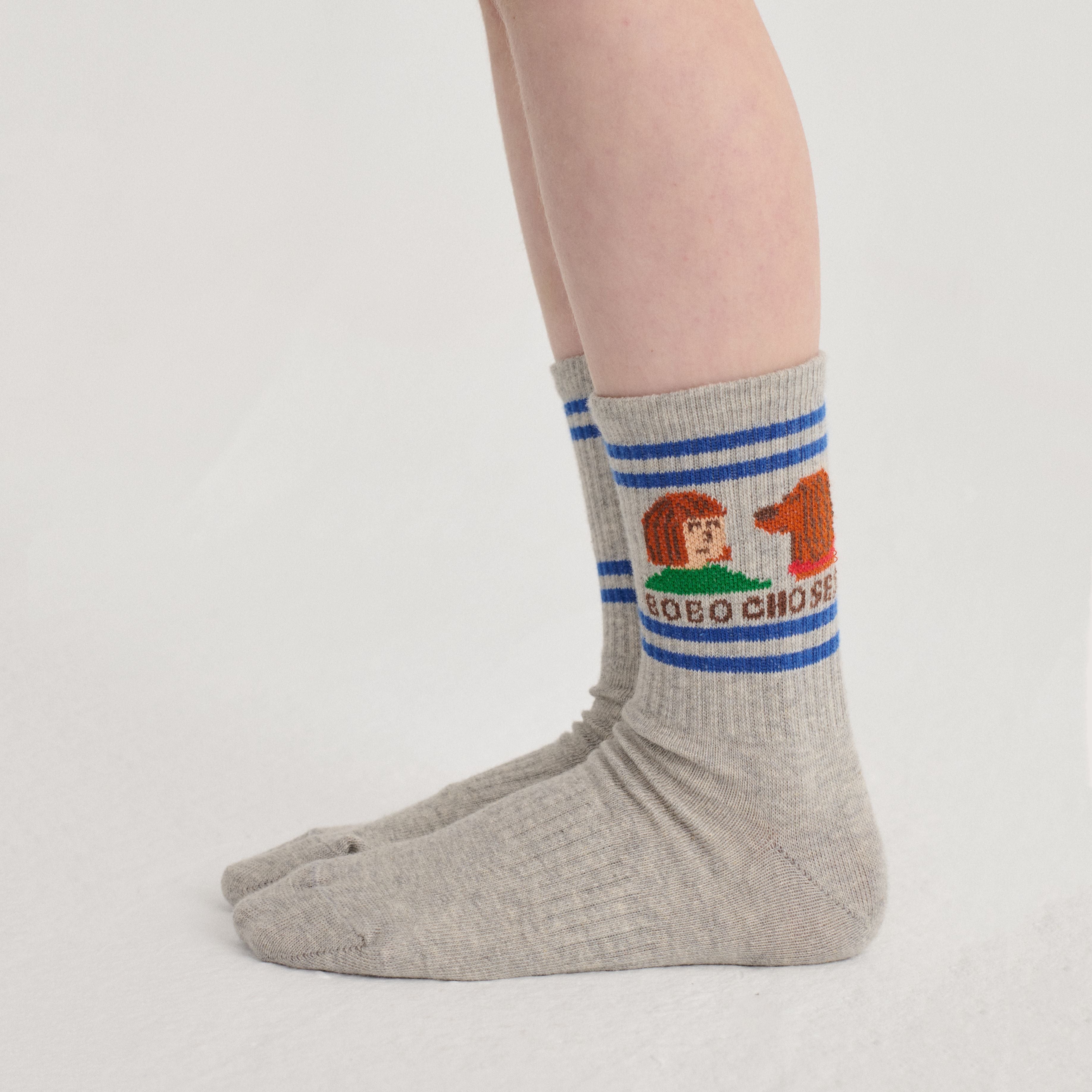 Boys & Girls Grey Logo Cotton Socks