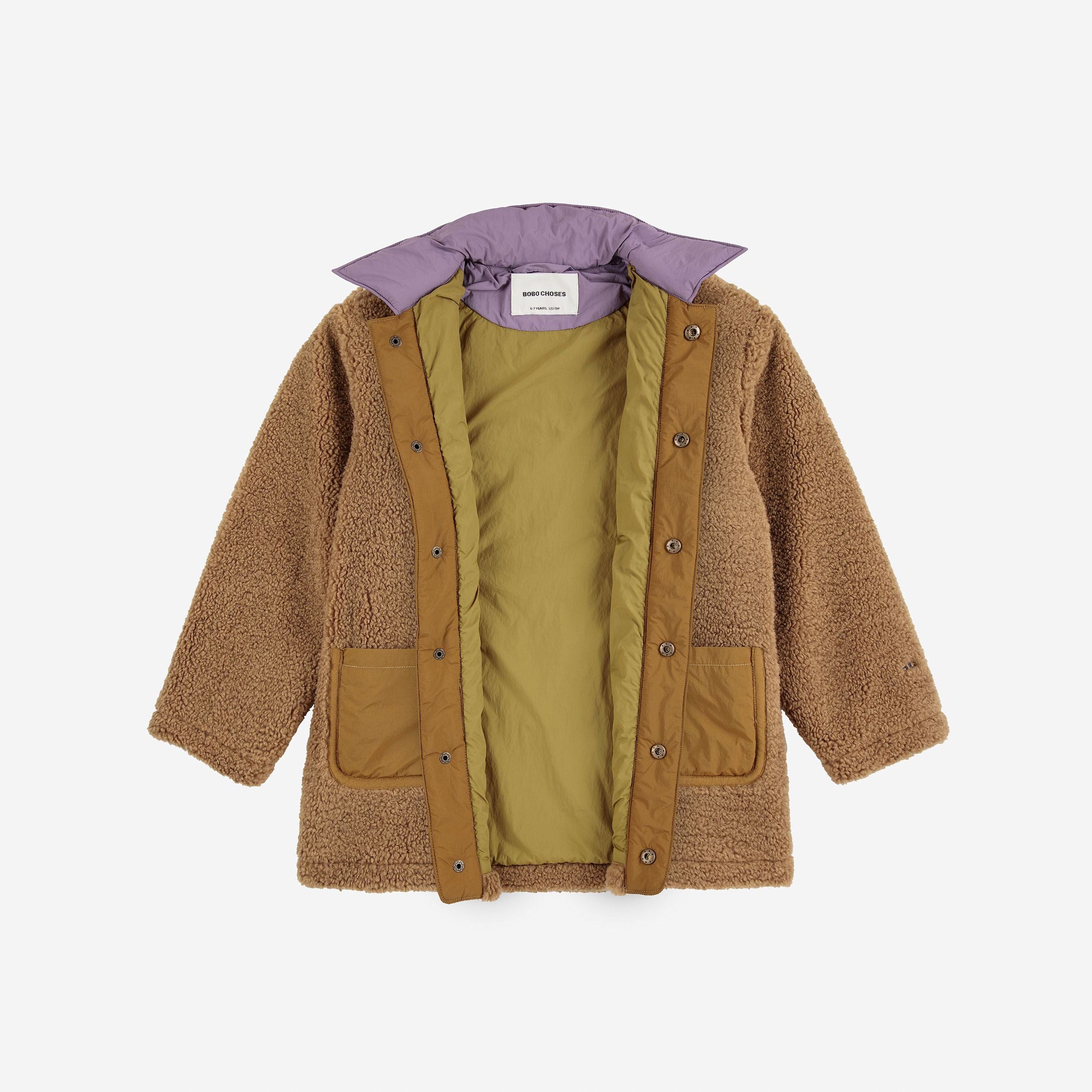 Boys & Girls Light Brown Plush Coat