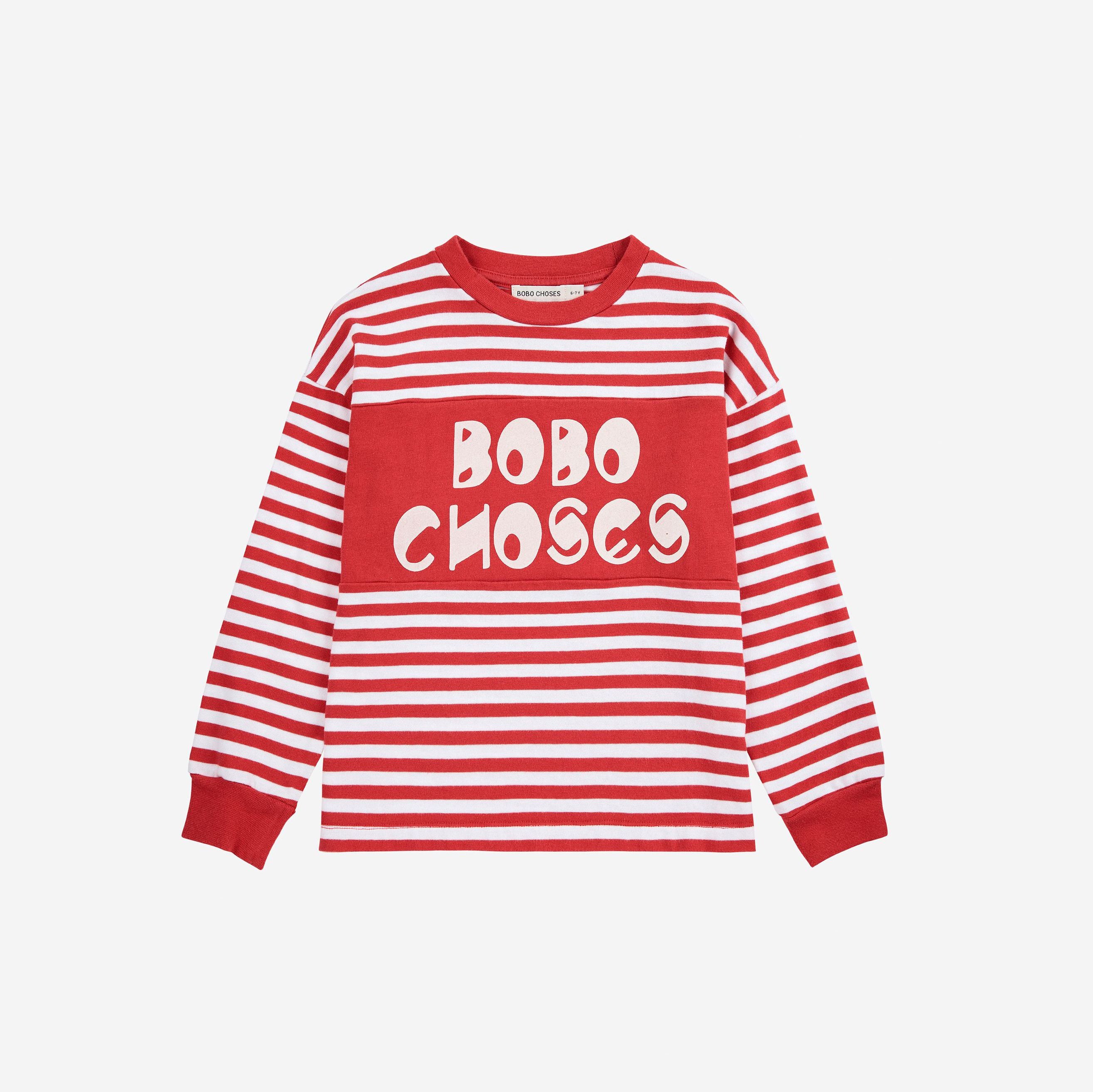 Boys & Girls Red Stripes Logo Cotton T-Shirt