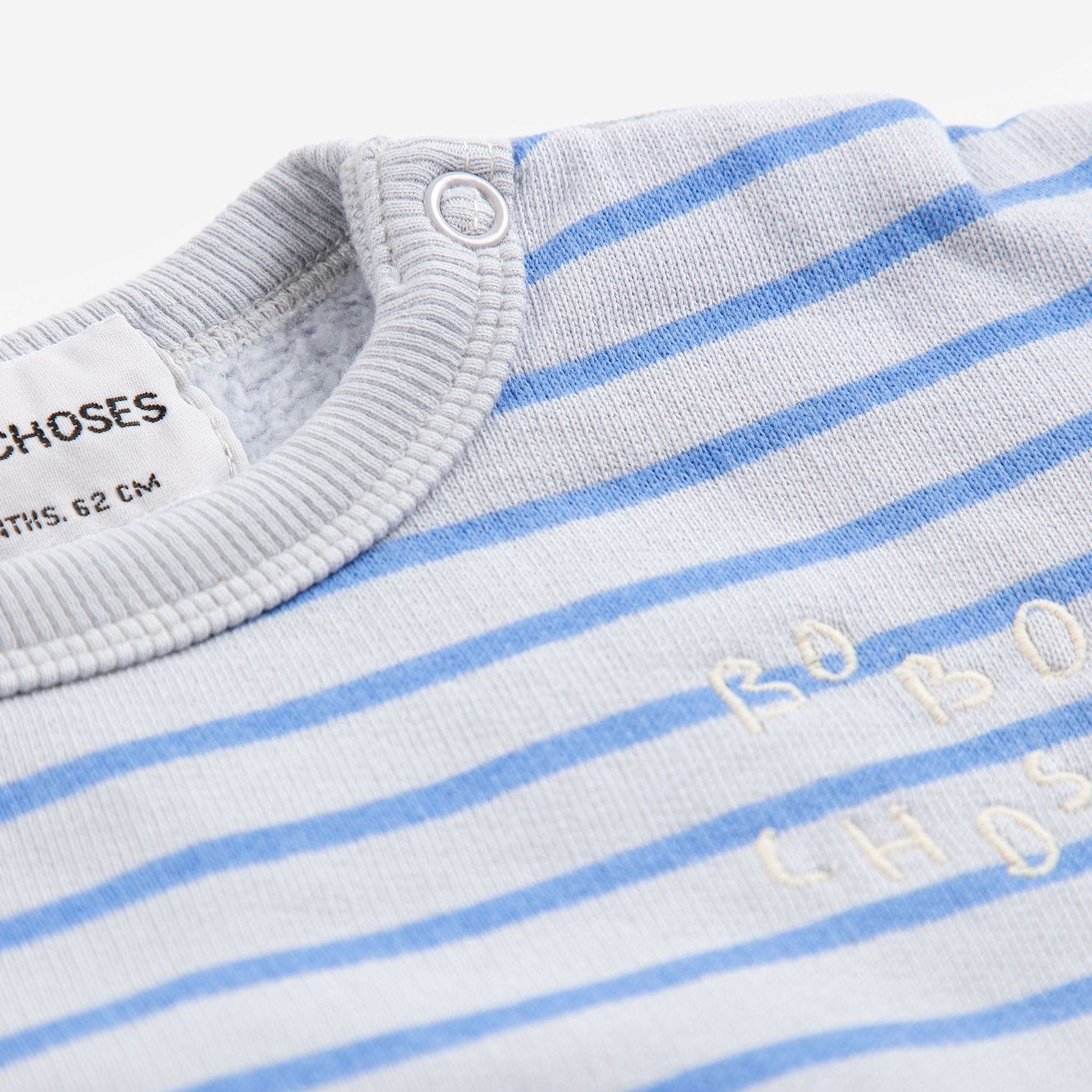 Baby Boys & Girls Blue Stripes Cotton Sweatshirt