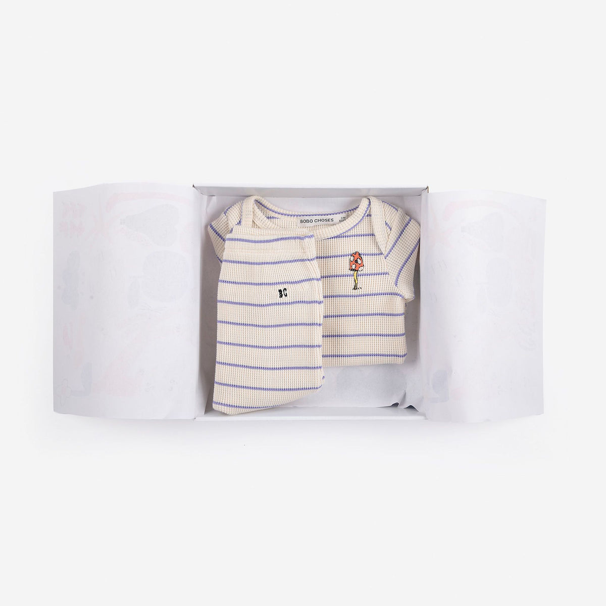 Baby Boys & Girls White Stripes Cotton Set(2 Pack)