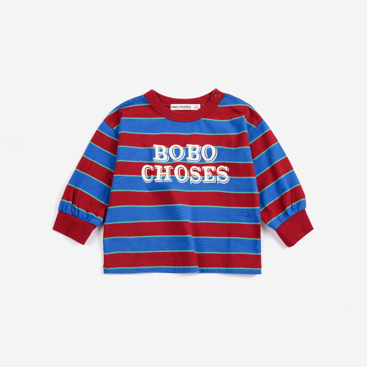 Baby Boys & Girls Blue Stripes Cotton Long Sleeves T-Shirt