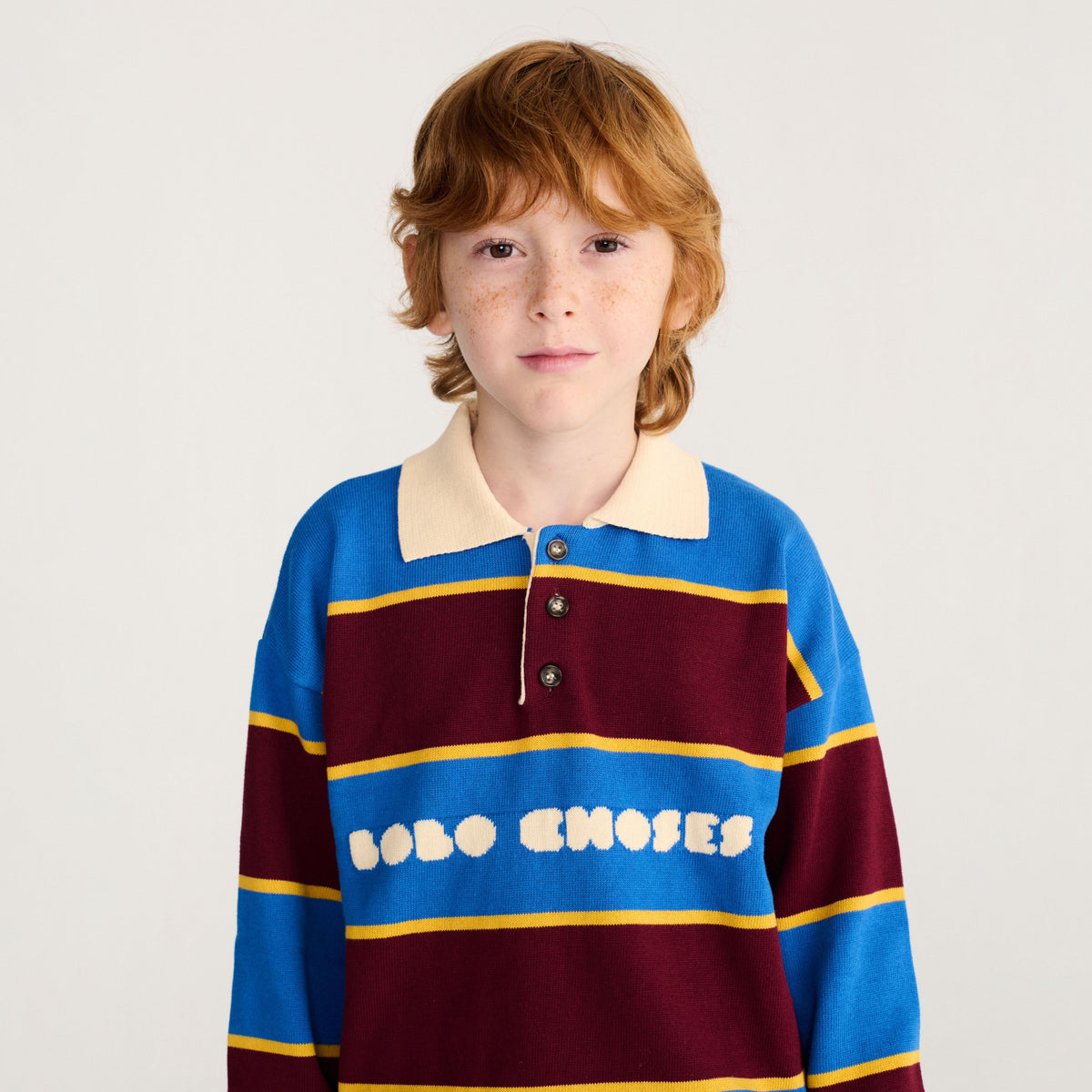 Boys & Girls Blue Stripes Cotton Polo Shirt