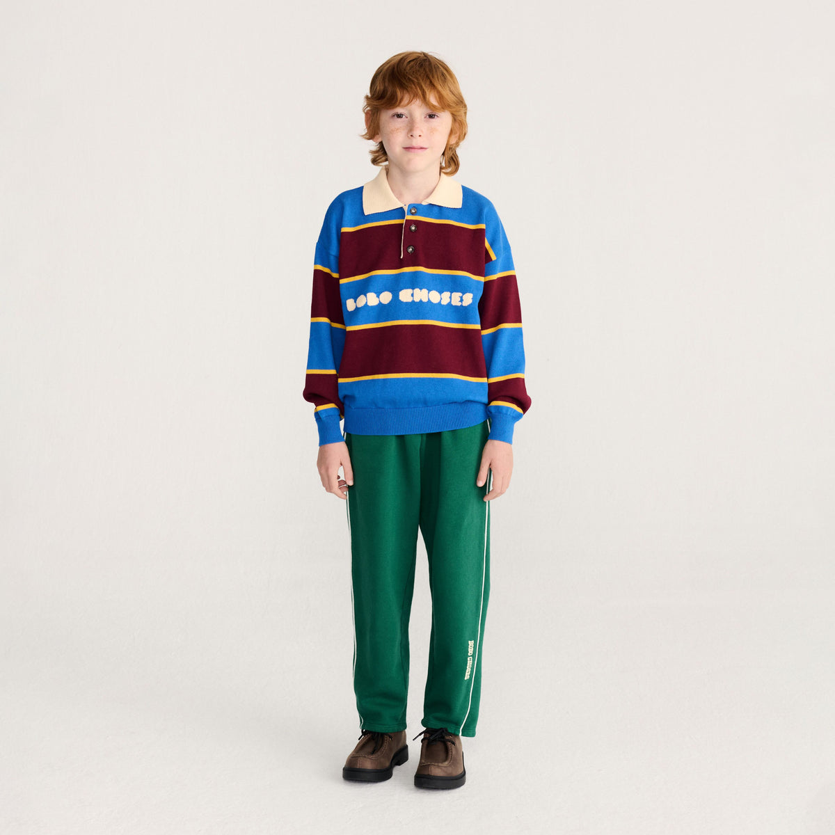 Boys & Girls Blue Stripes Cotton Polo Shirt
