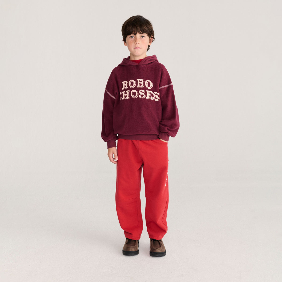 Boys & Girls Red Cotton Trousers