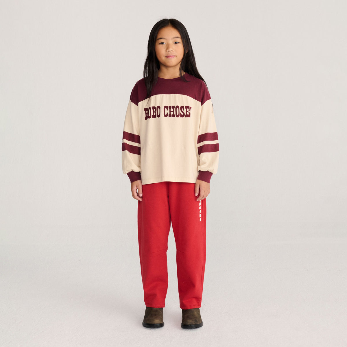Boys & Girls Red Cotton Trousers