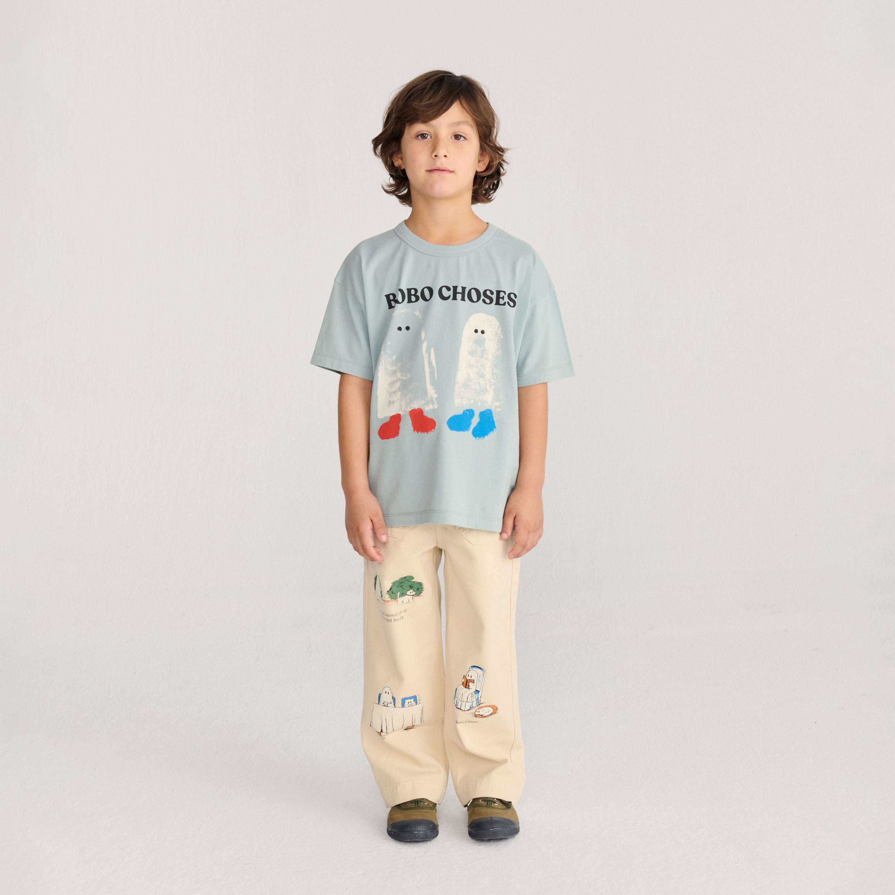 Boys & Girls Light Blue Logo Cotton T-Shirt