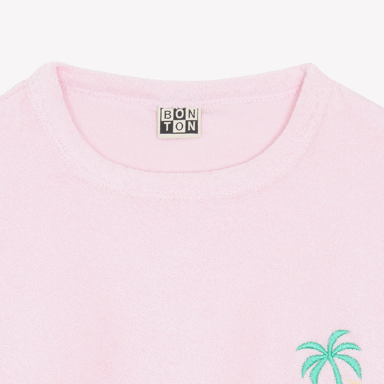 Girls Pink Embroidery Cotton T-Shirt