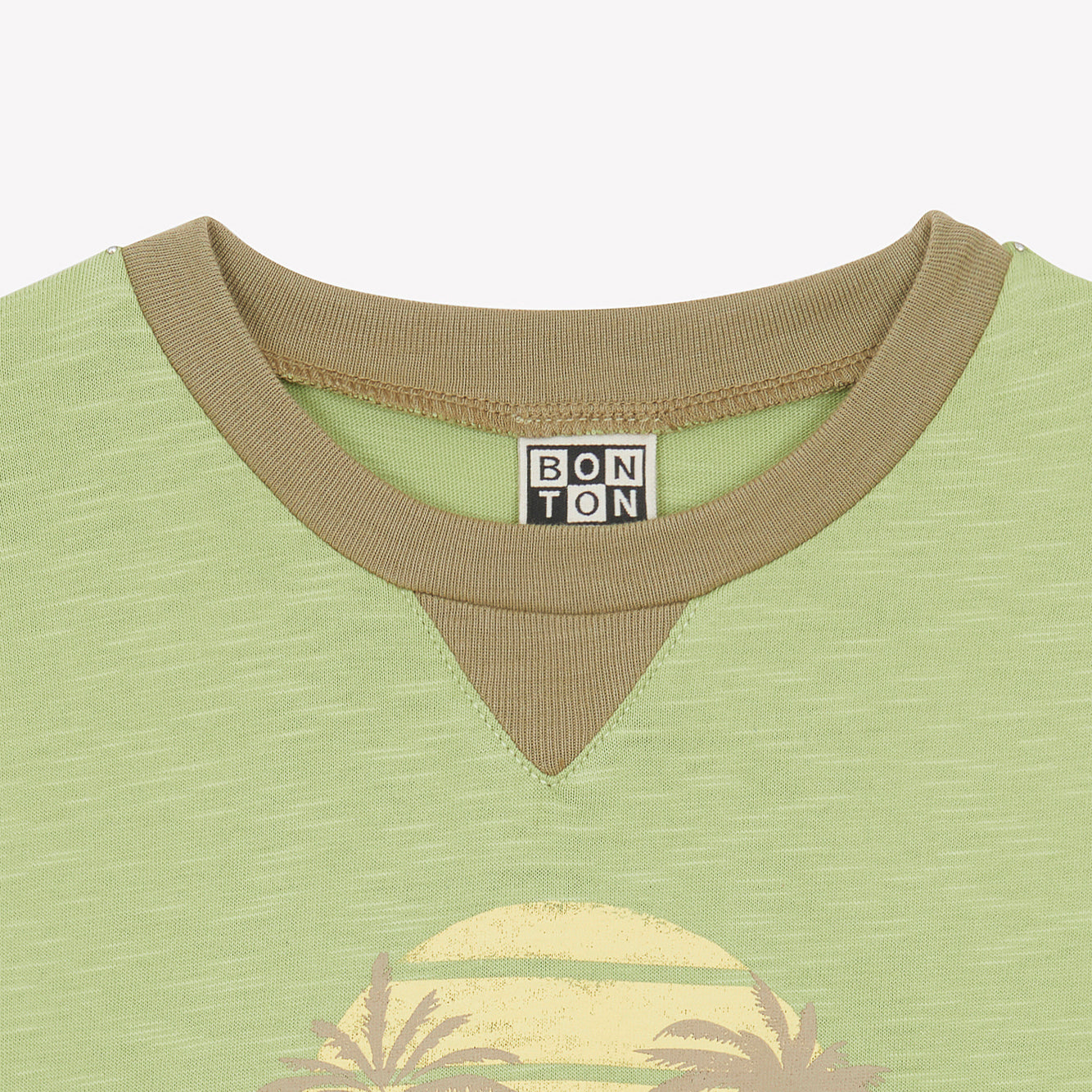 Boys & Girls Green Printed Cotton T-Shirt