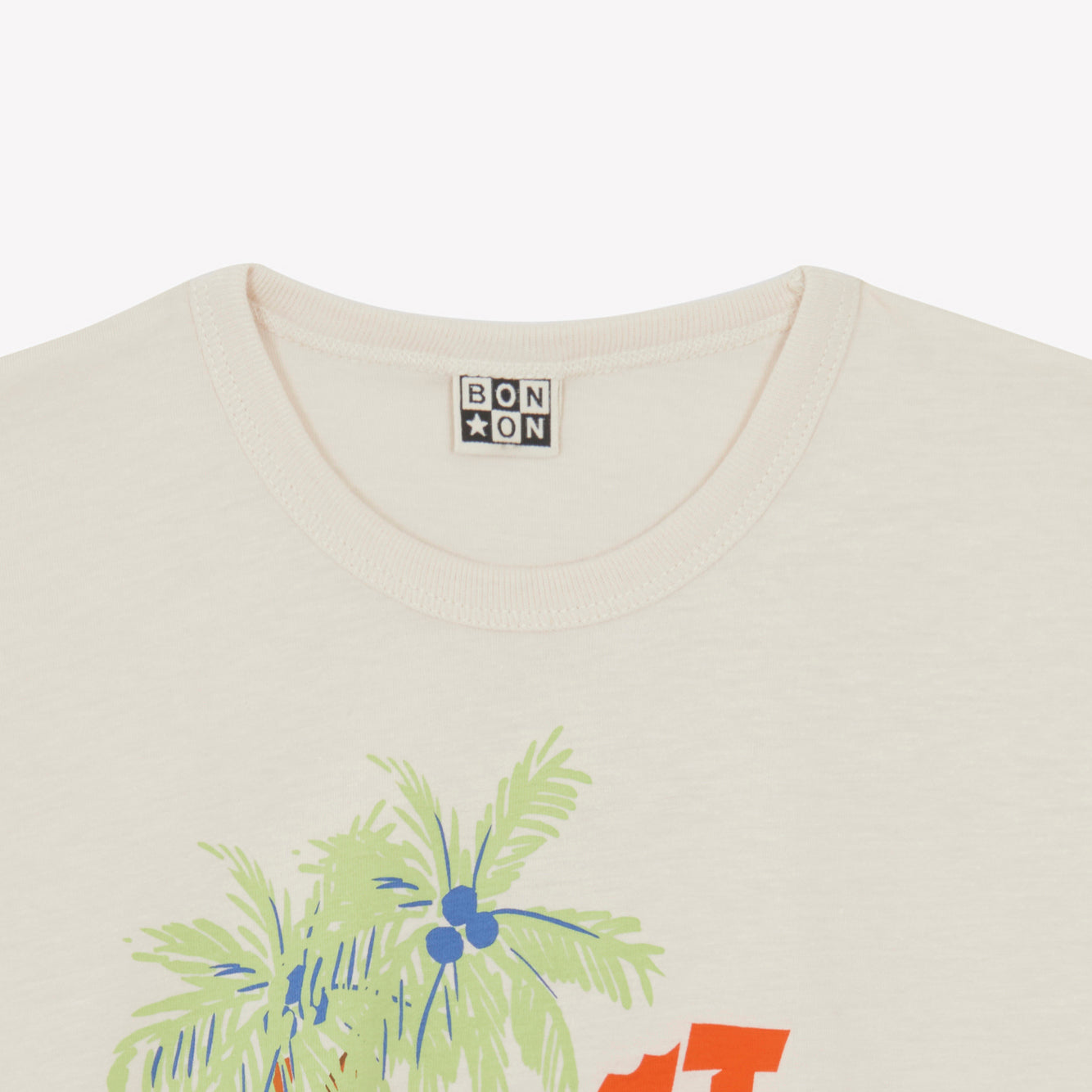 Girls Cream Logo Print Cotton T-Shirt