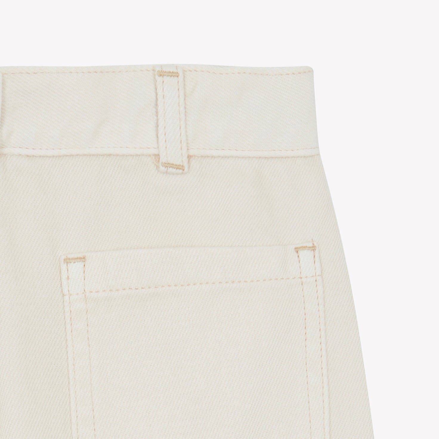 Girls Beige Cotton Loose Trousers