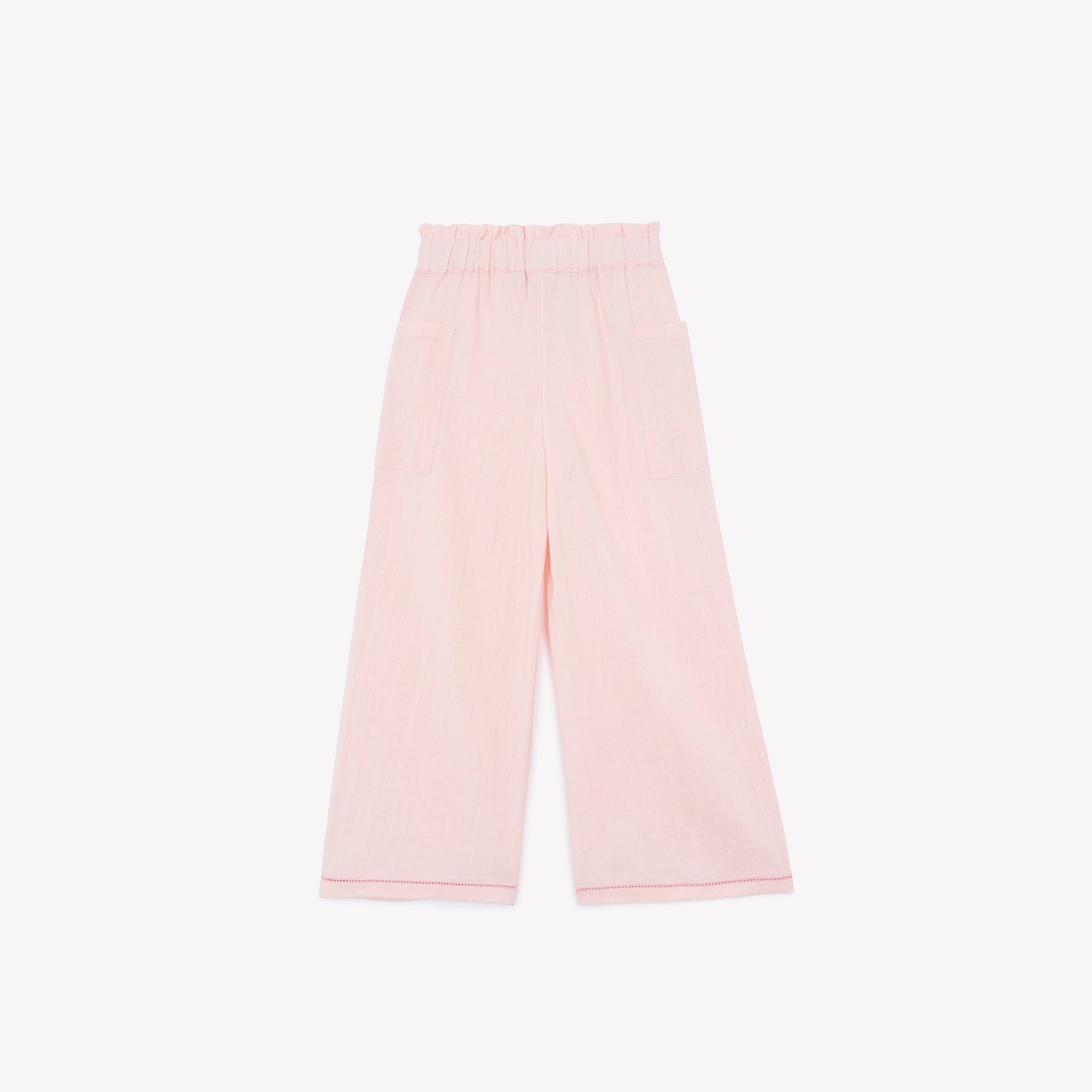 Girls Pink Cotton Loose Trousers