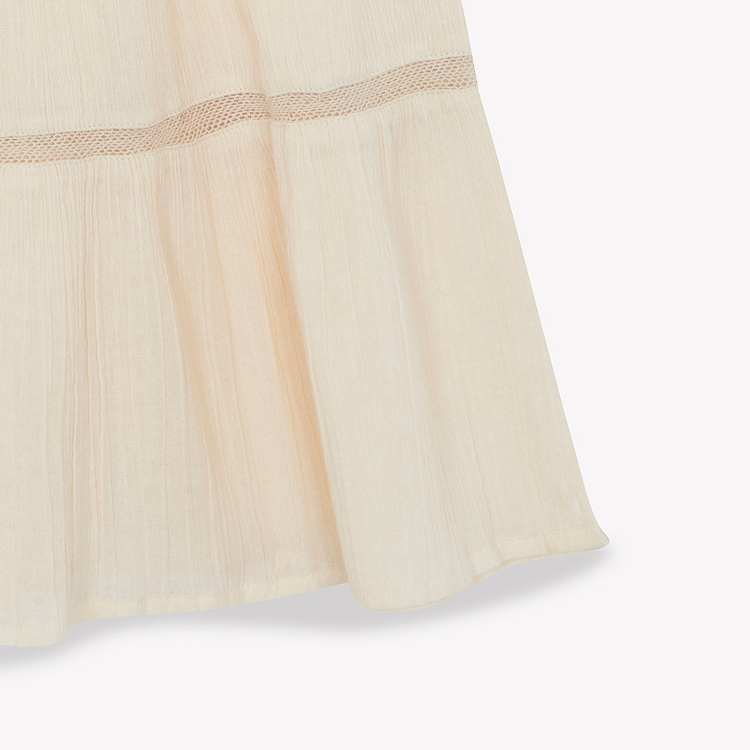 Girls Cream Yellow Cotton Dress