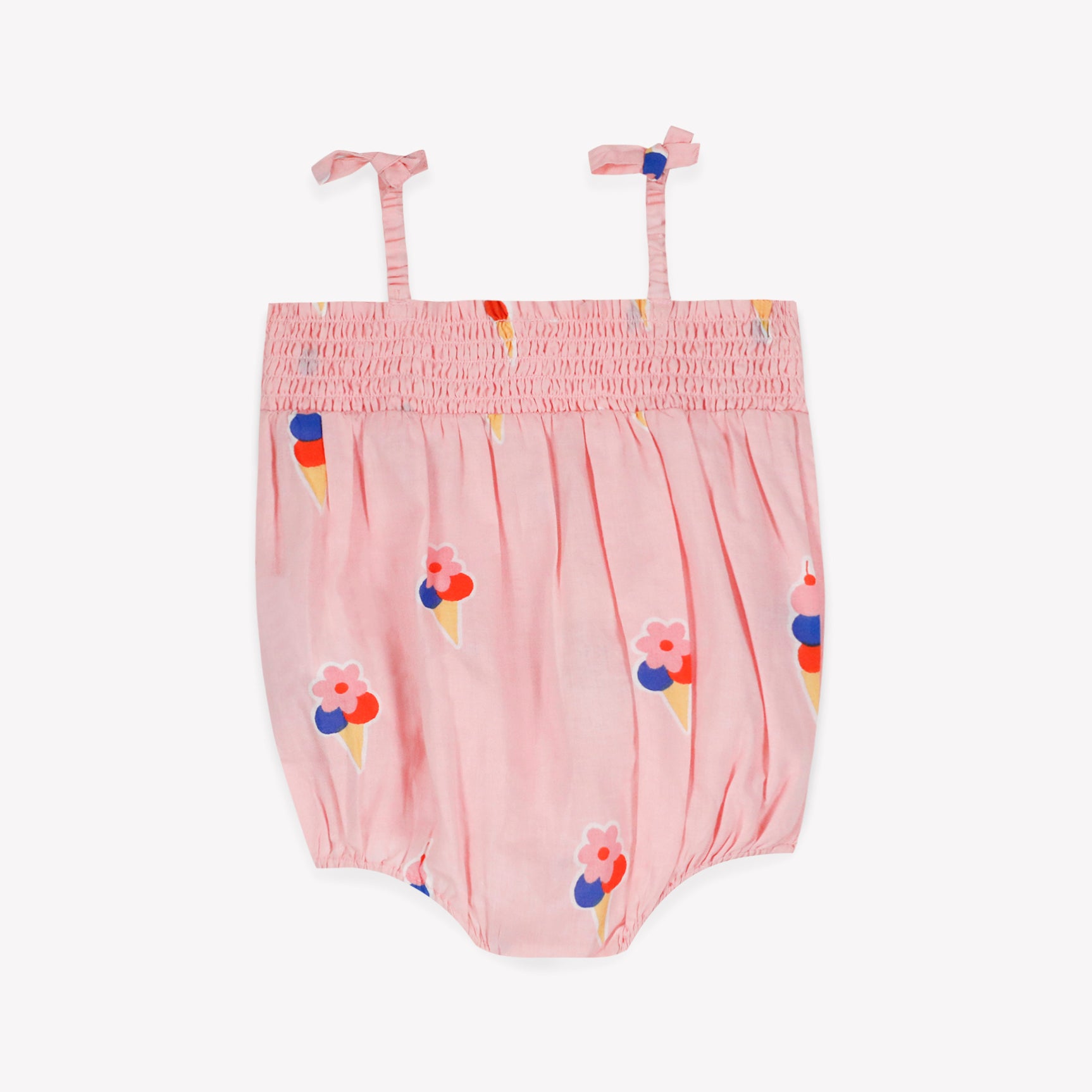 Baby Girls Pink Ice-Cream Printed Cotton Jumpsuit
